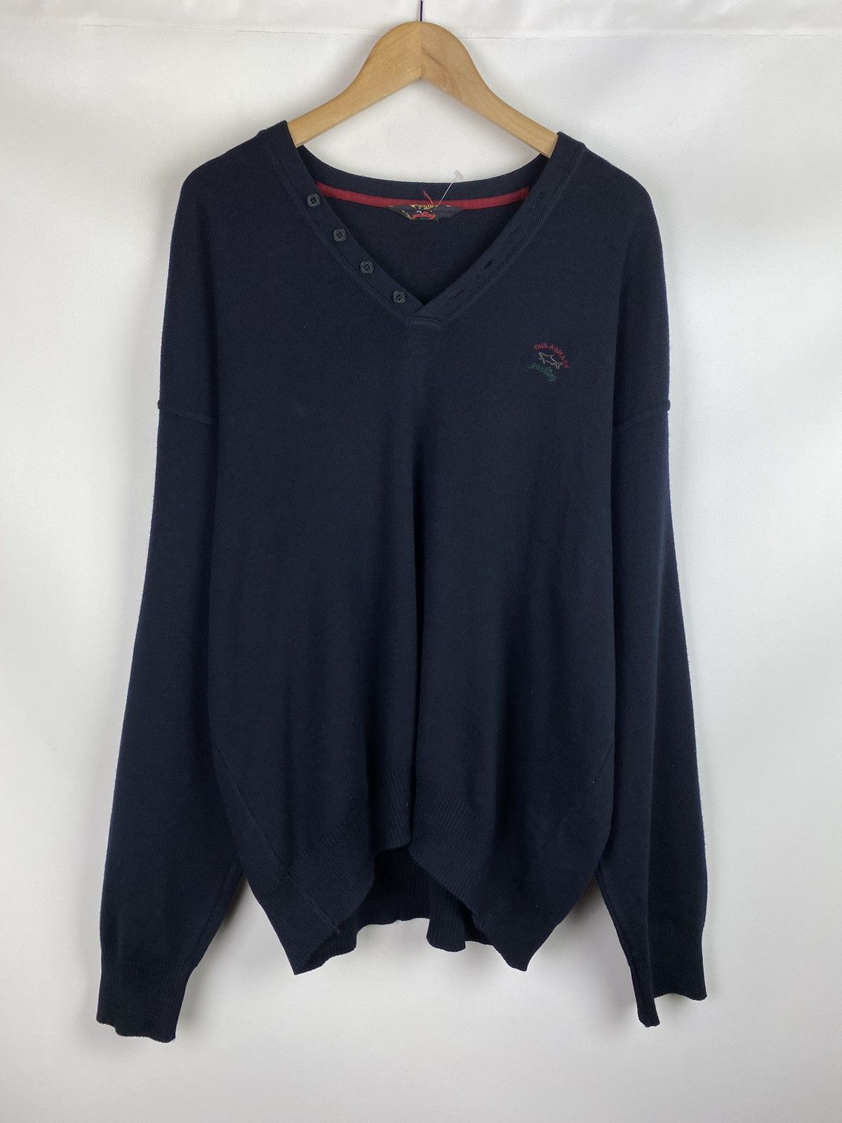 Paul & Shark Paul Shark vintage wool v-neck sweater pullover size 3XL Size US XXL / EU 58 / 5 - 1 Thumbnail