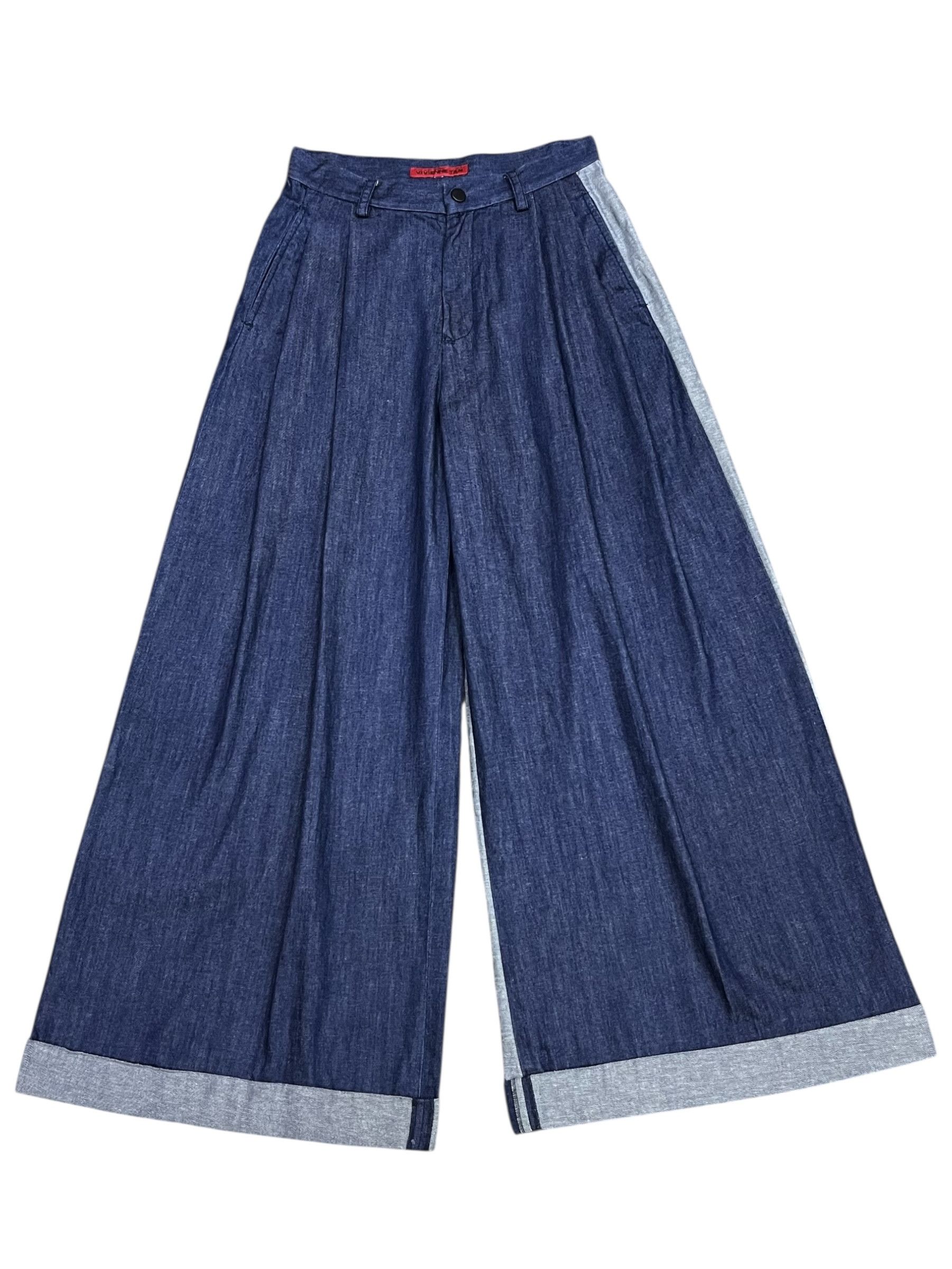 Vivienne Tam 🔥Vivienne Tam Vintage Colour Split Back Wide Leg Palazzo Size 26" / US 2 / IT 38 - 2 Thumbnail