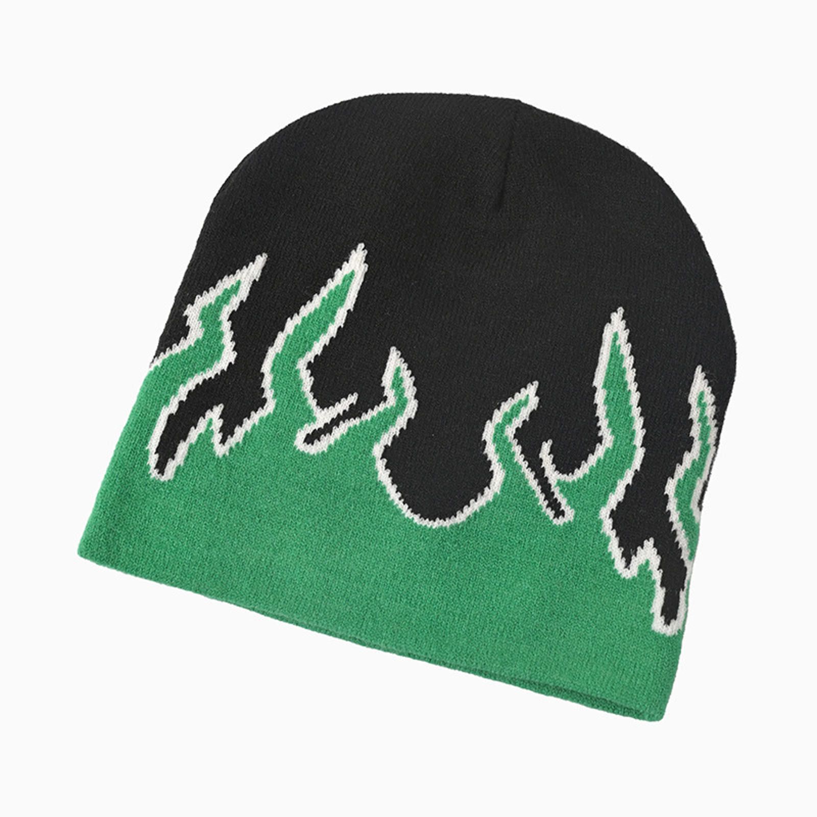 Japanese Brand Flame Graphic Beanie Hat Size ONE SIZE - 2 Thumbnail