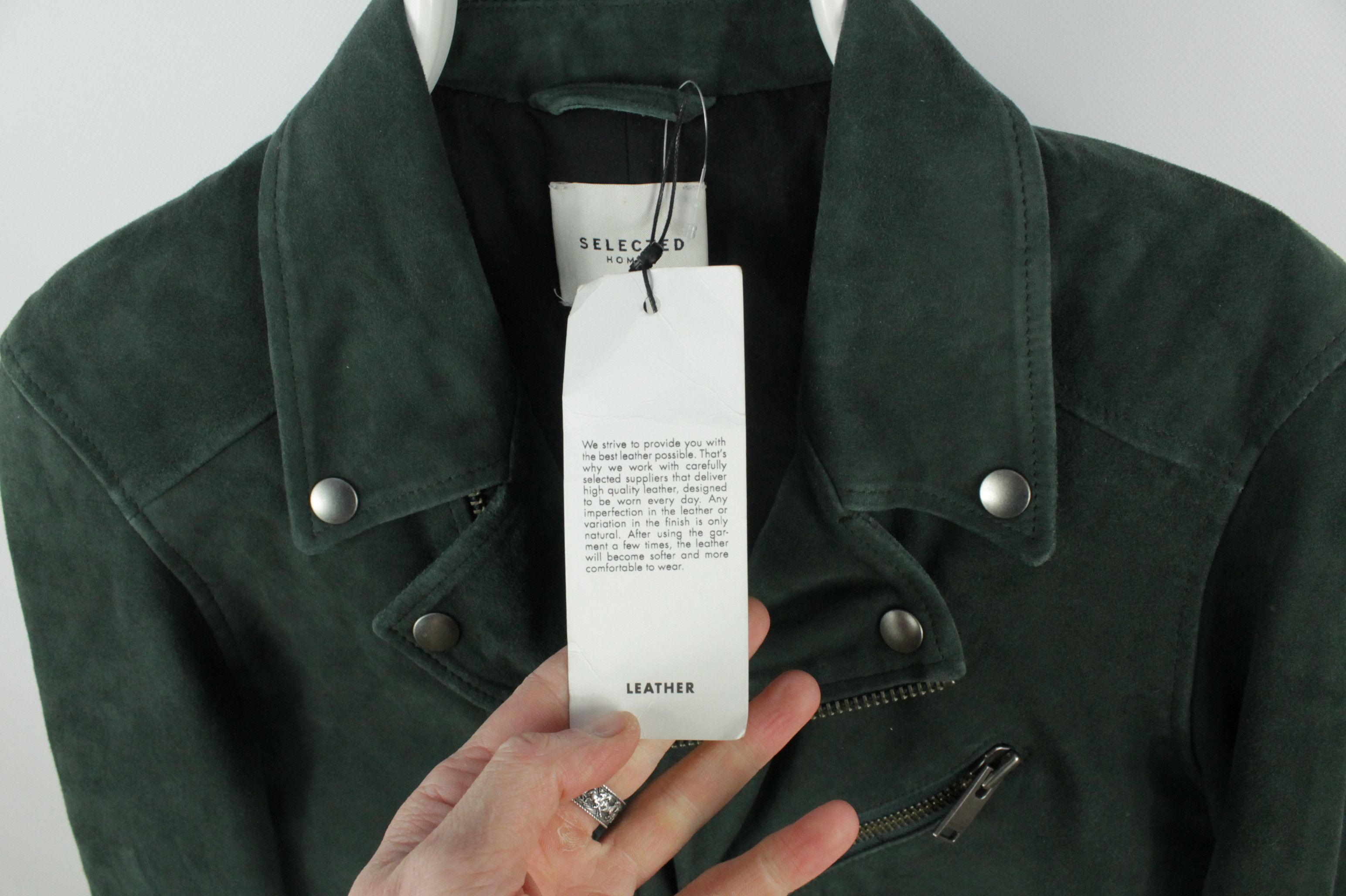Selected Homme Selected Homme The Iconic Biker Green Suede Leather Jacket Size US L / EU 52-54 / 3 - 8 Thumbnail