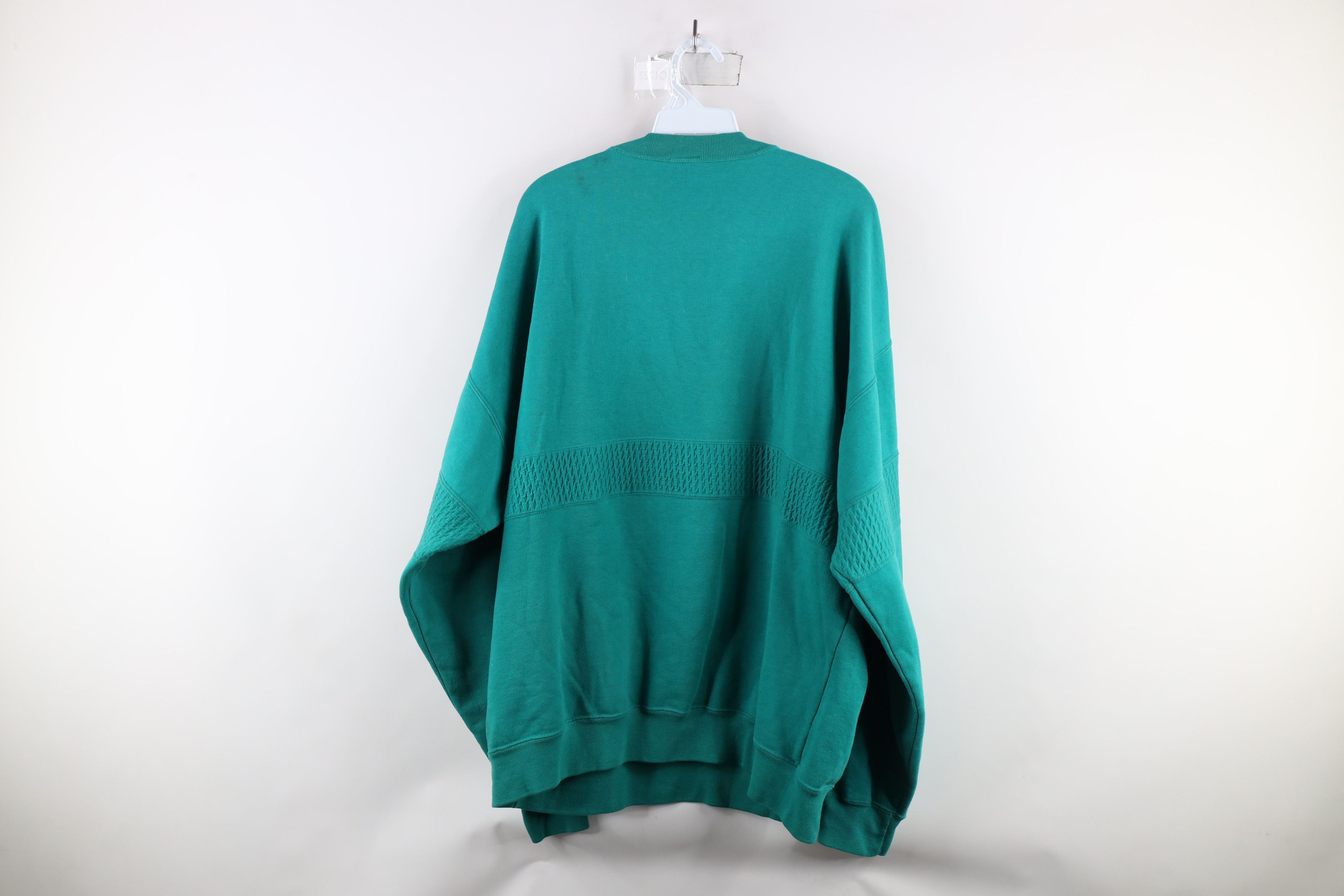 Vintage Vintage 90s Streetwear Blank Crewneck Sweatshirt Teal Size US XL / EU 56 / 4 - 11 Thumbnail