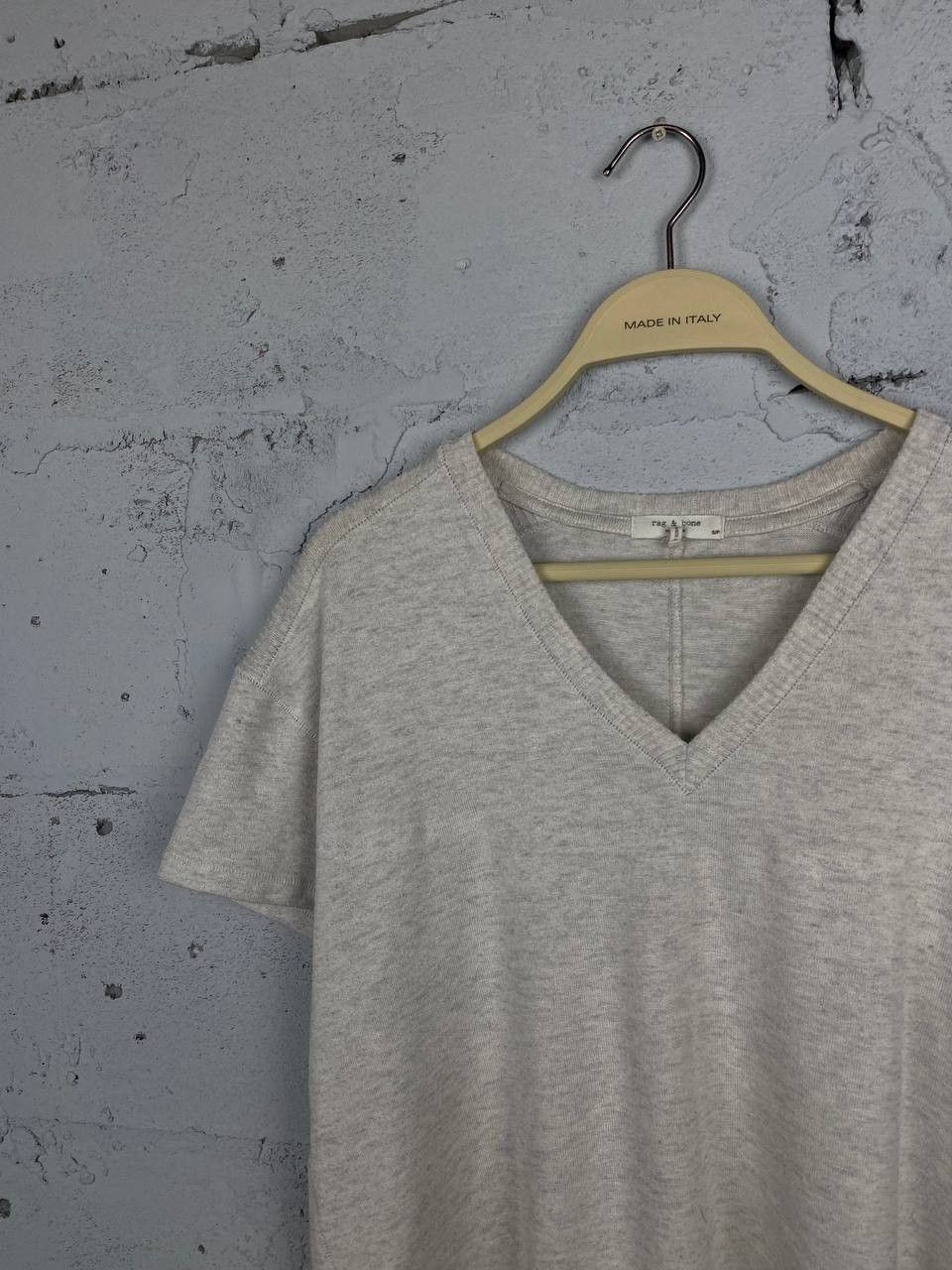 Rag & Bone Rag & Bone Grey V Neck Knitted T Shirt Size S / US 4 / IT 40 - 3 Thumbnail