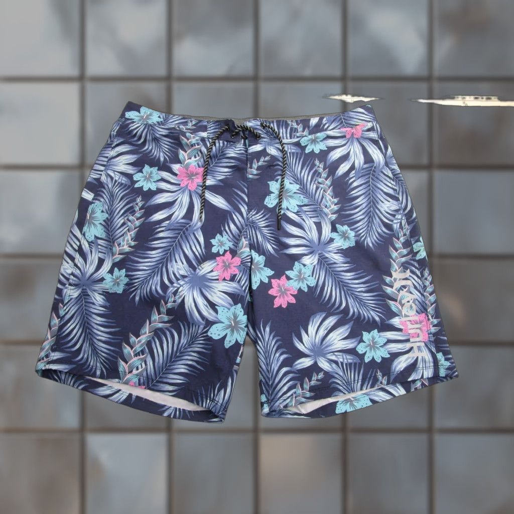 Hurley Hurley Board Shorts Mens 38 Navy Blue Tropical Floral Swim Trunks Stretch Fit Size US 38 / EU 54 - 1 Thumbnail
