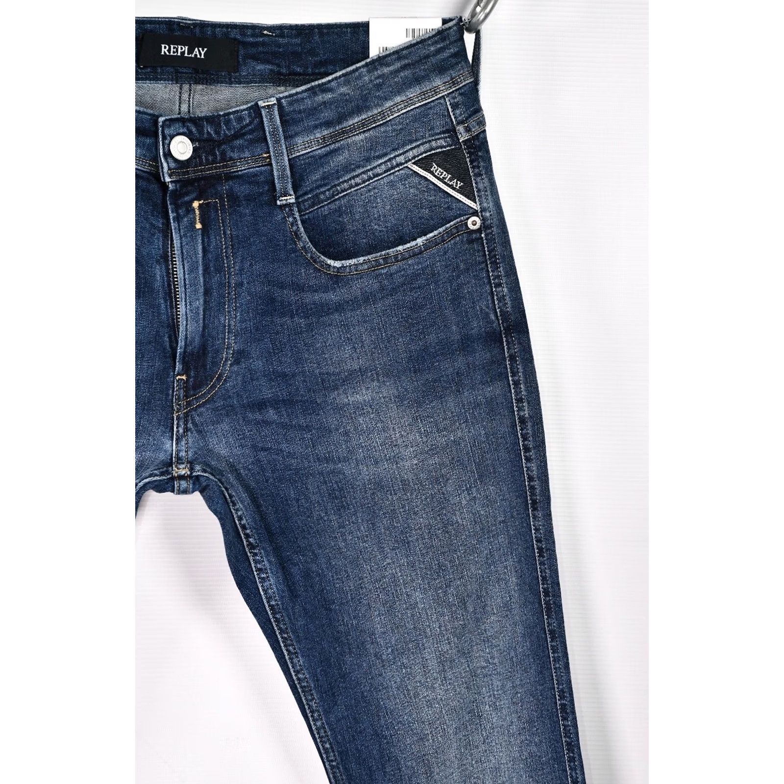 Replay REPLAY ANBASS M 914Y Jeans Slim Men W31/L34 Dark Indigo Denim Stretch 98% Cotton 1% Elastane Regular Inseam 34" Blue NWT Size US 31 - 4 Thumbnail