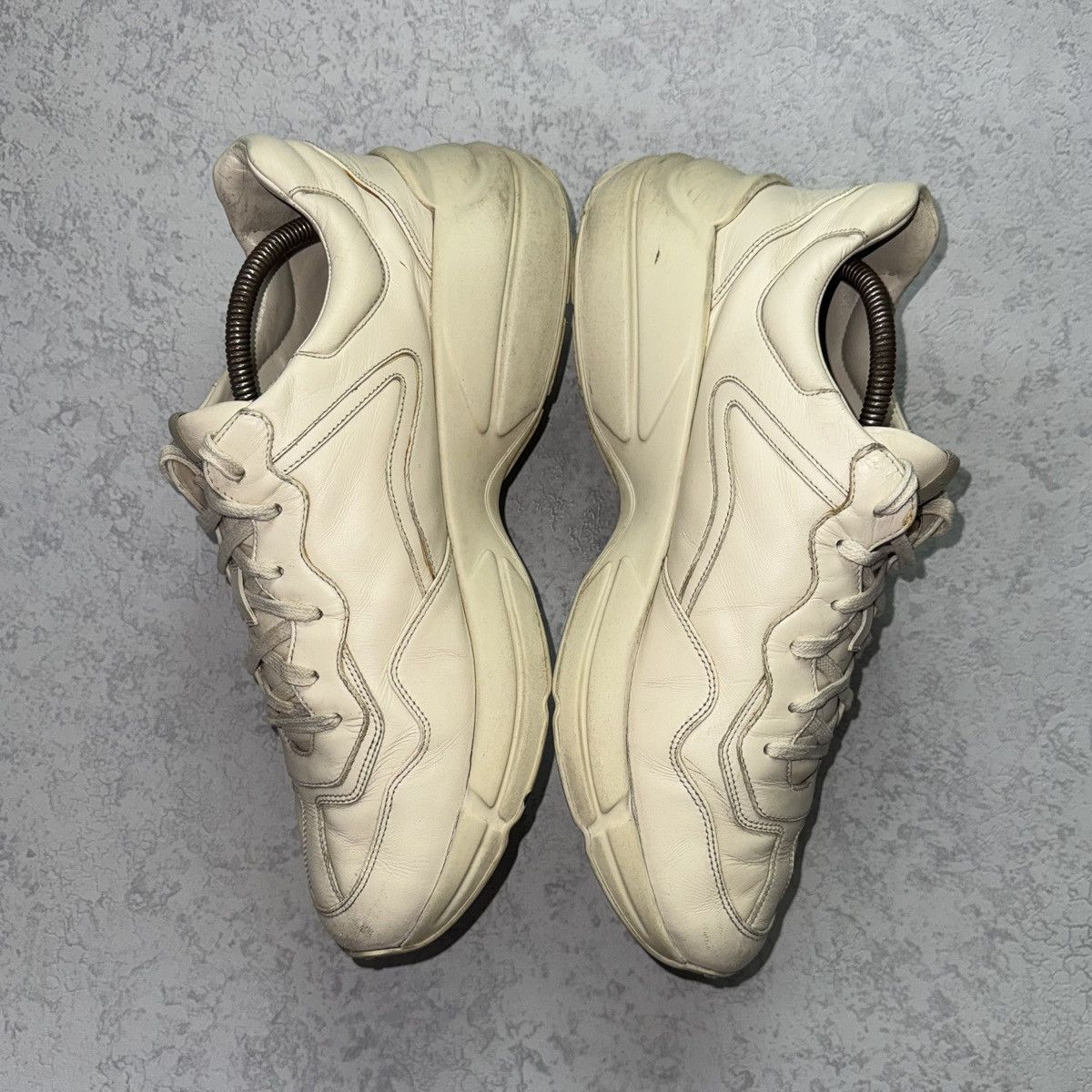 Gucci Gucci Rhyton Logo Leather Sneaker Size 12.5 Size US 12.5 / EU 45-46 - 7 Thumbnail