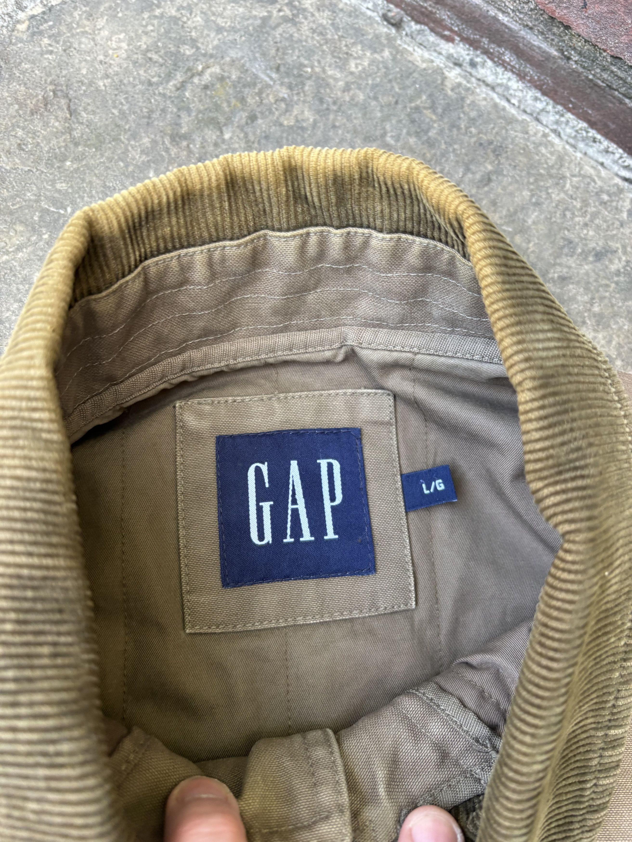 Gap × Vintage 1990s Vintage GAP Chore Coat Quilt Lined Canvas Corduroy Size US L / EU 52-54 / 3 - 4 Thumbnail