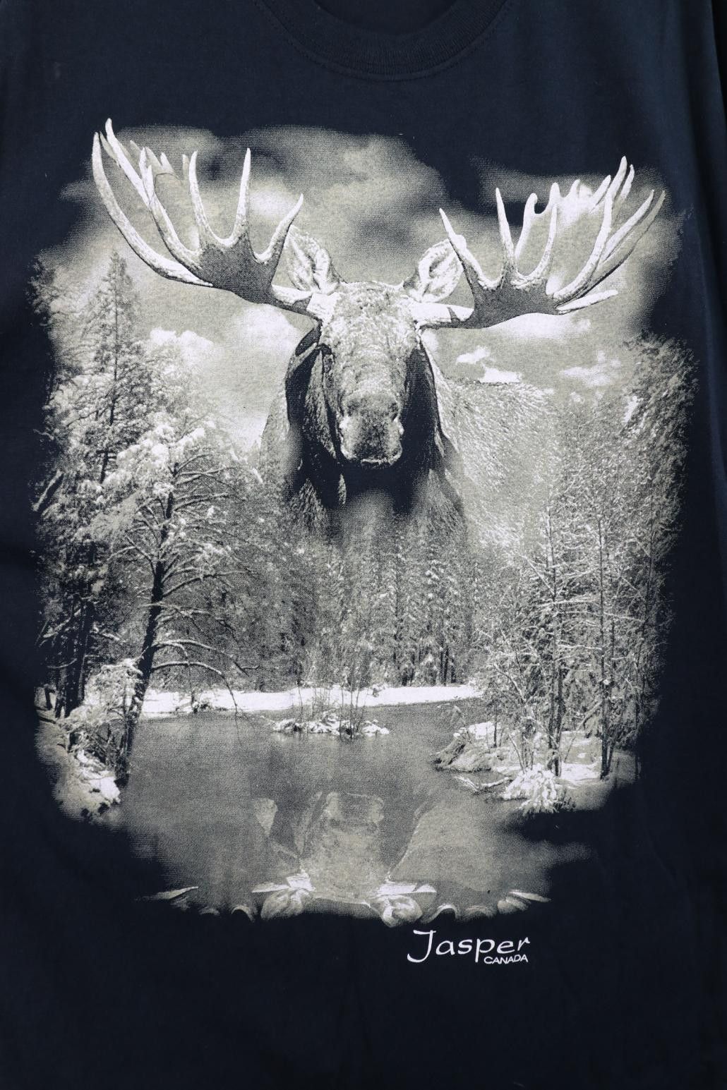 Vintage Vintage 90s Y2K Streetwear Jasper Canada Moose T-Shirt Black Size US XL / EU 56 / 4 - 4 Thumbnail