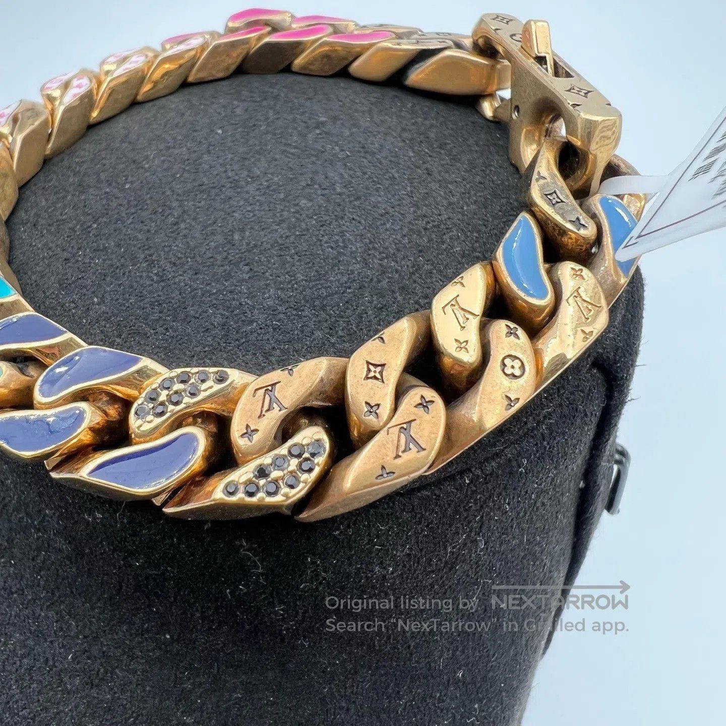 Louis Vuitton Louis Vuitton Enamel Graduated Cuban Chain Bracelet Size ONE SIZE - 2 Thumbnail