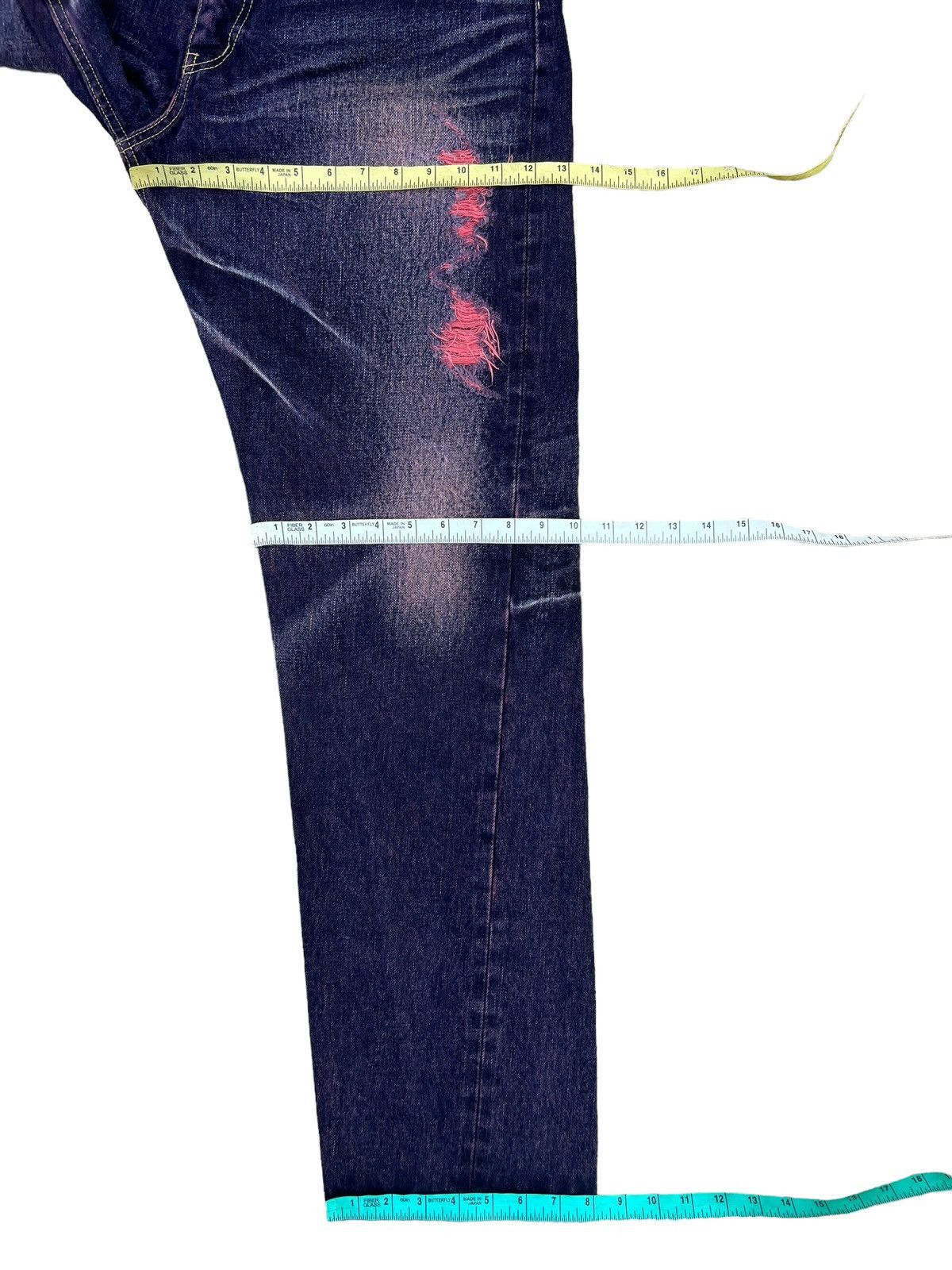 Beams Japan Vintage WHATZIS Japan Ripped Redline Selvedge Denim Jeans Size US 34 / EU 50 - 3 Thumbnail