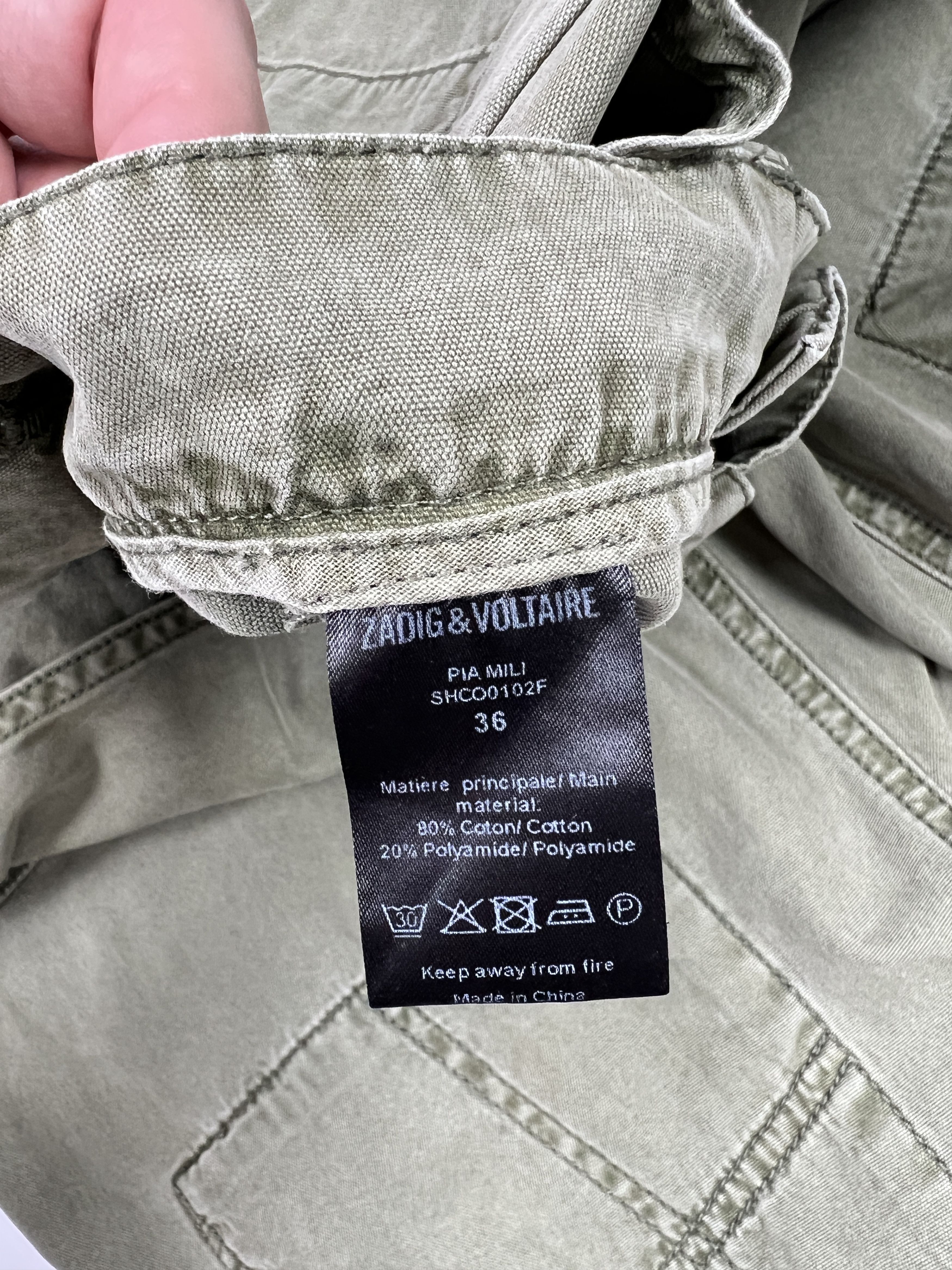Zadig & Voltaire Zadig Voltaire Pia Mili Short Trousers Khaki Pants Size 26" / US 2 / IT 38 - 8 Thumbnail