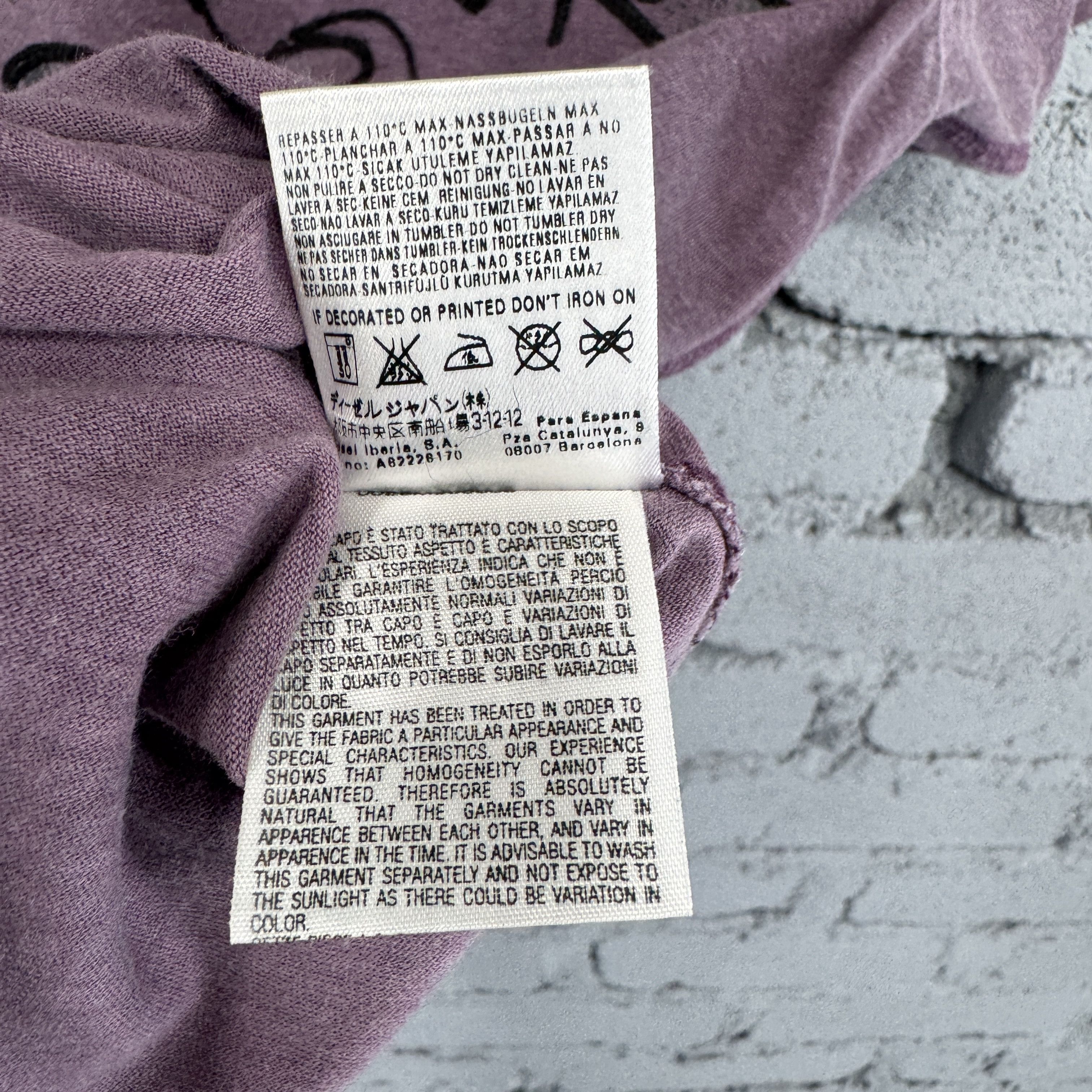 Diesel Rare Vintage Purple Diesel Sunfaded Tshirt Size L / US 10 / IT 46 - 8 Thumbnail