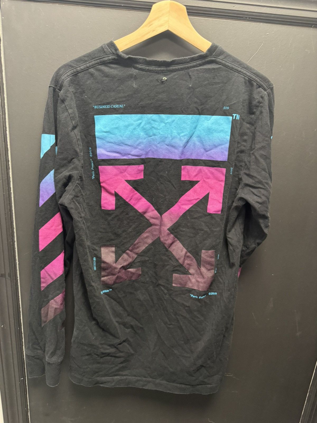 Off-White OFF-WHITE Diagonal Gradient L/S Tee Black Size US M / EU 48-50 / 2 - 2 Thumbnail