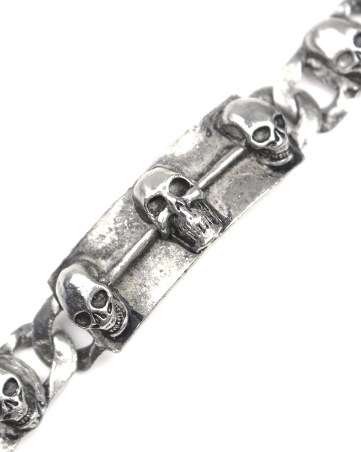 Hysteric Glamour 2000S JAPANESE MADE DARK METAL SKULL CURB BRACELET Size ONE SIZE - 3 Thumbnail