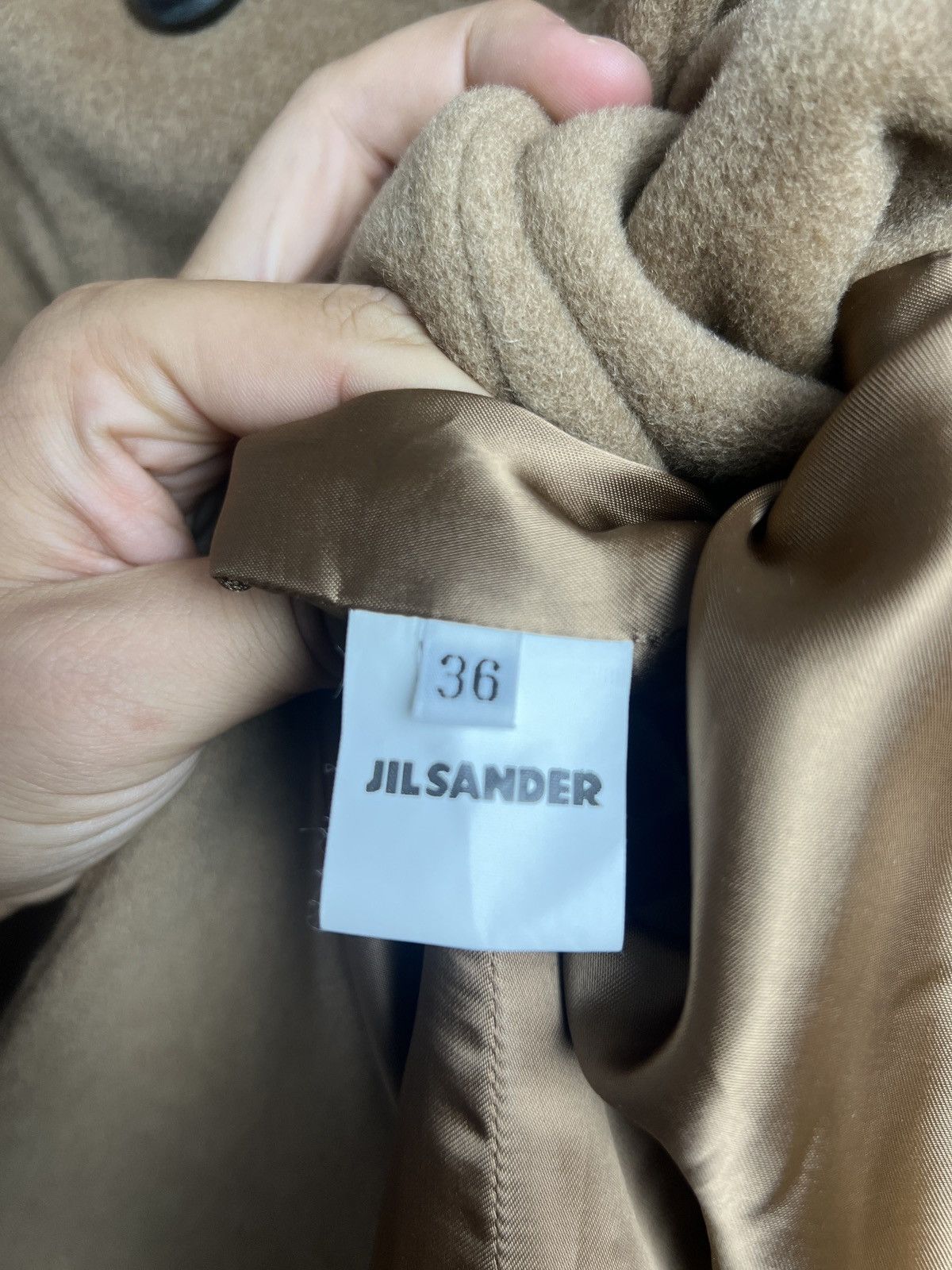 Designer × Jil Sander Vintage Jil Sander Camel & wool over coat jacket M designer Size M / US 6-8 / IT 42-44 - 5 Thumbnail