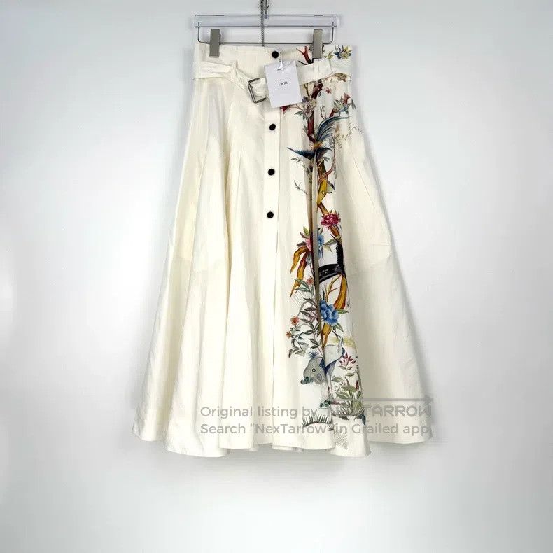 Dior Dior White floral pattern table skirt Size 25" / US 0 / IT 36 - 3 Thumbnail