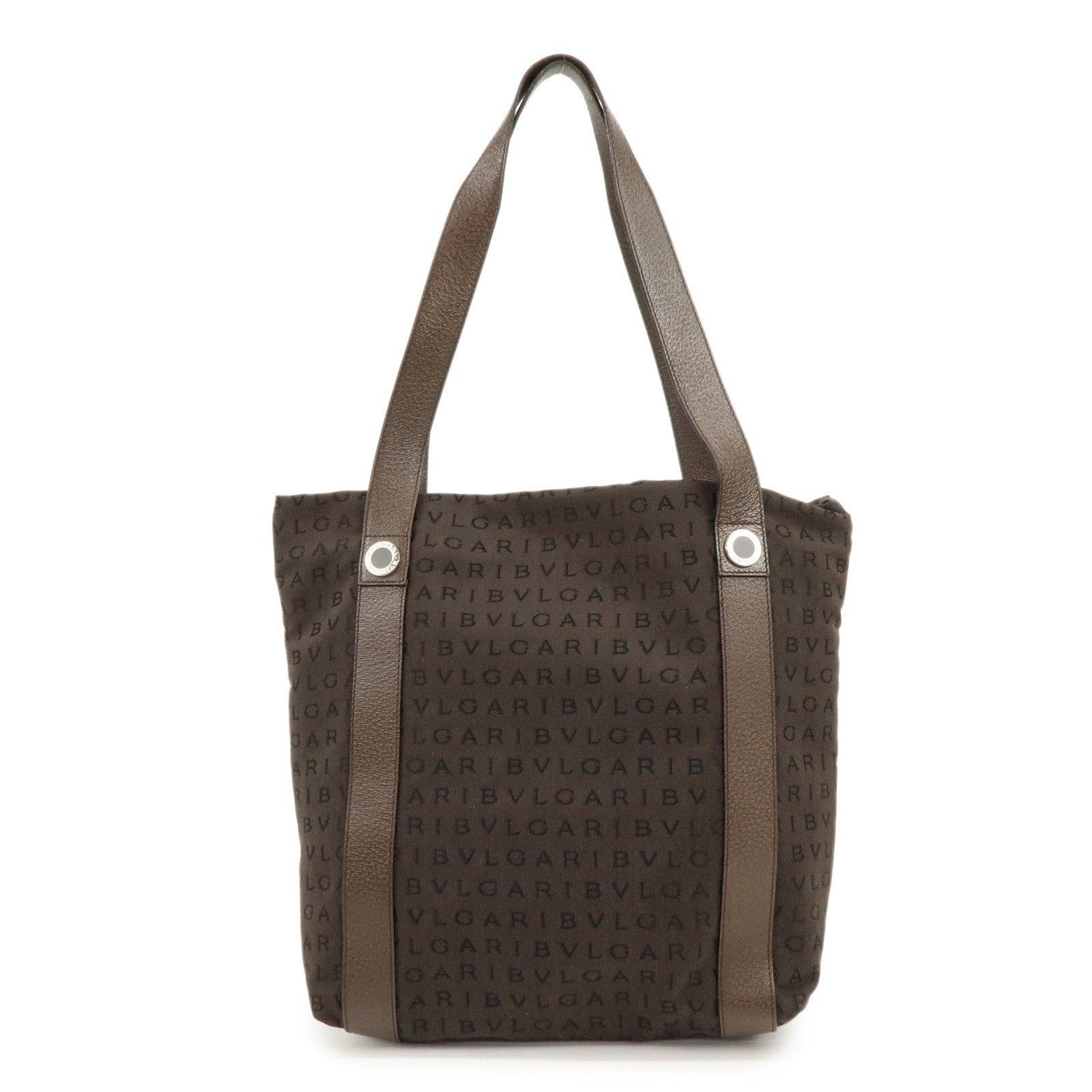 Bvlgari Bvlgari Logomania Canvas & Leather Tote Brown Size ONE SIZE - 1 Thumbnail