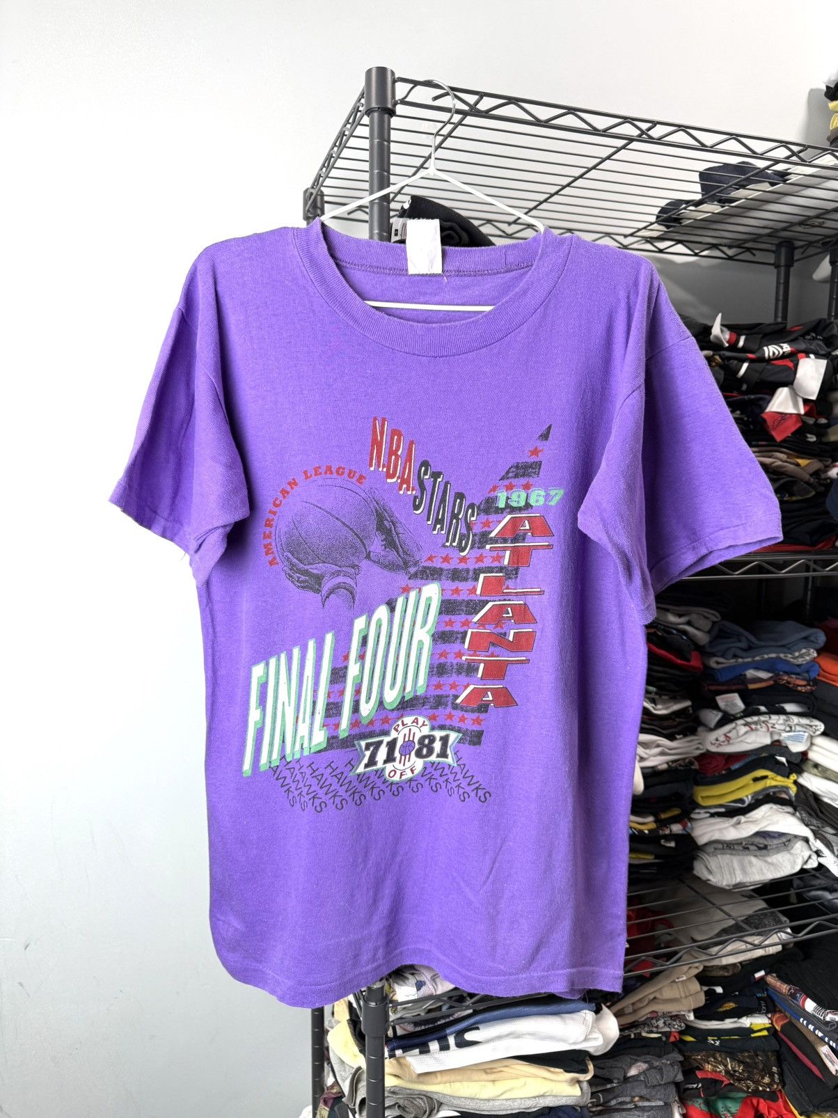 NBA 80-90’s Vintage NBA Atlanta Hawks Basketball T Shirt Size US M / EU 48-50 / 2 - 1 Thumbnail