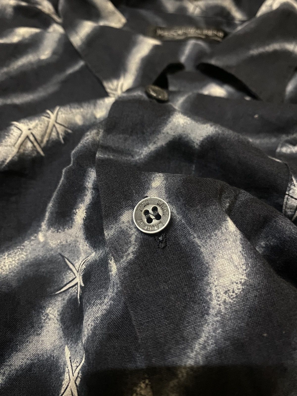 Yves Saint Laurent YSL Fullprint Stardust Pattern Button Up Shirt Size US XL / EU 56 / 4 - 4 Thumbnail