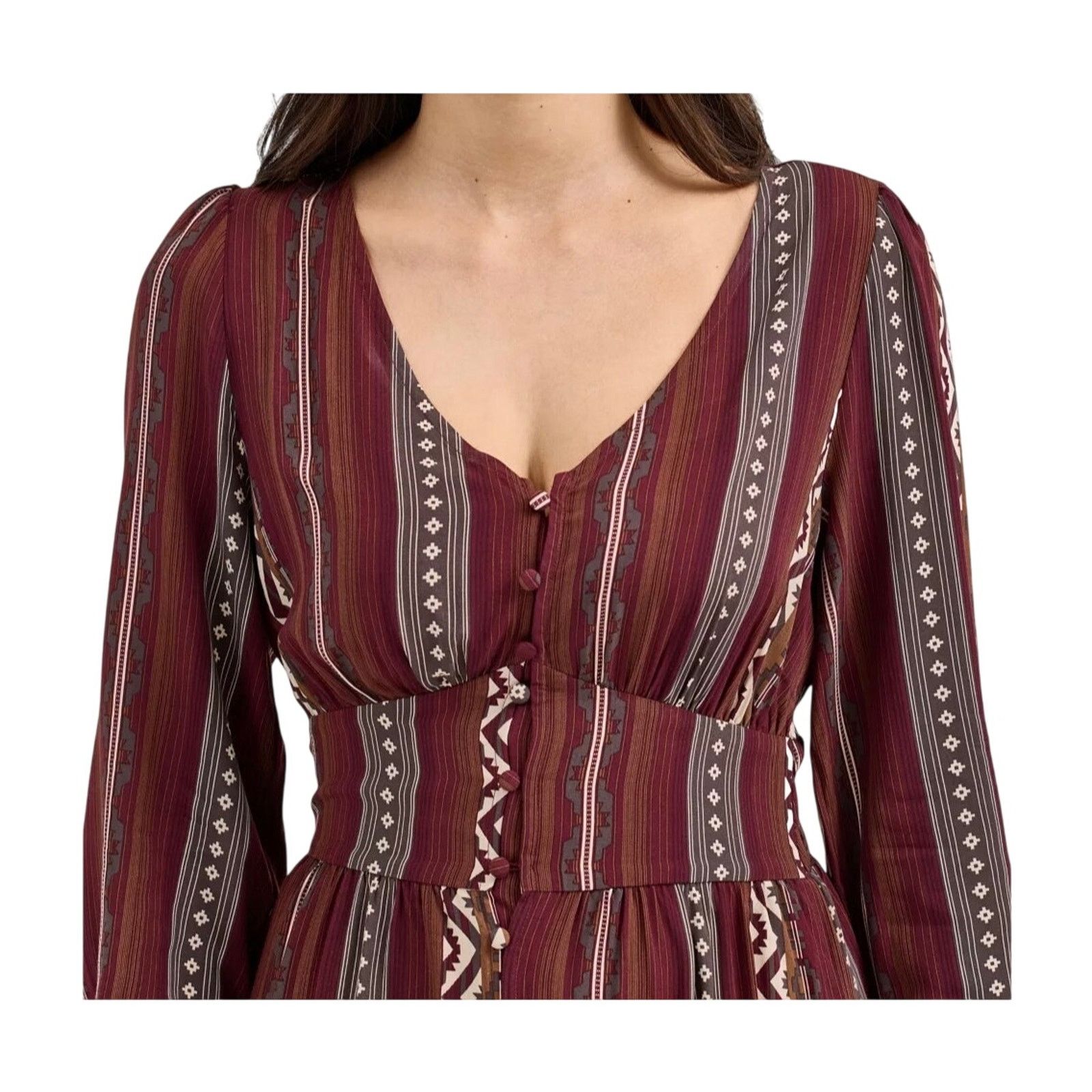 Wrangler Southwestern Striped Long Button Maxi Dress Medium Western Size M / US 6-8 / IT 42-44 - 7 Thumbnail