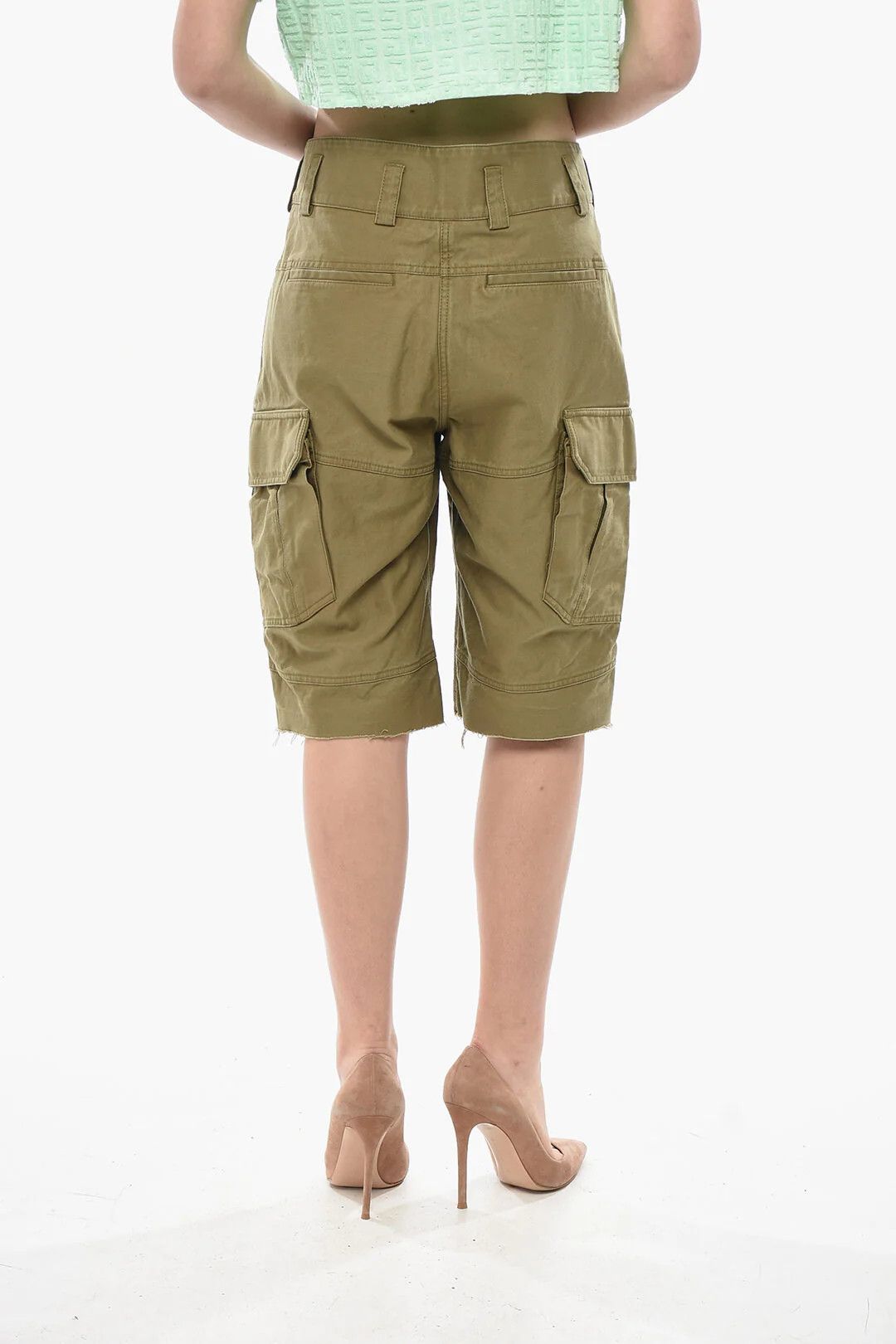 Givenchy og1mm0326 Cotton Cargo Short in Military Green Size 30" / US 8 / IT 44 - 4 Thumbnail