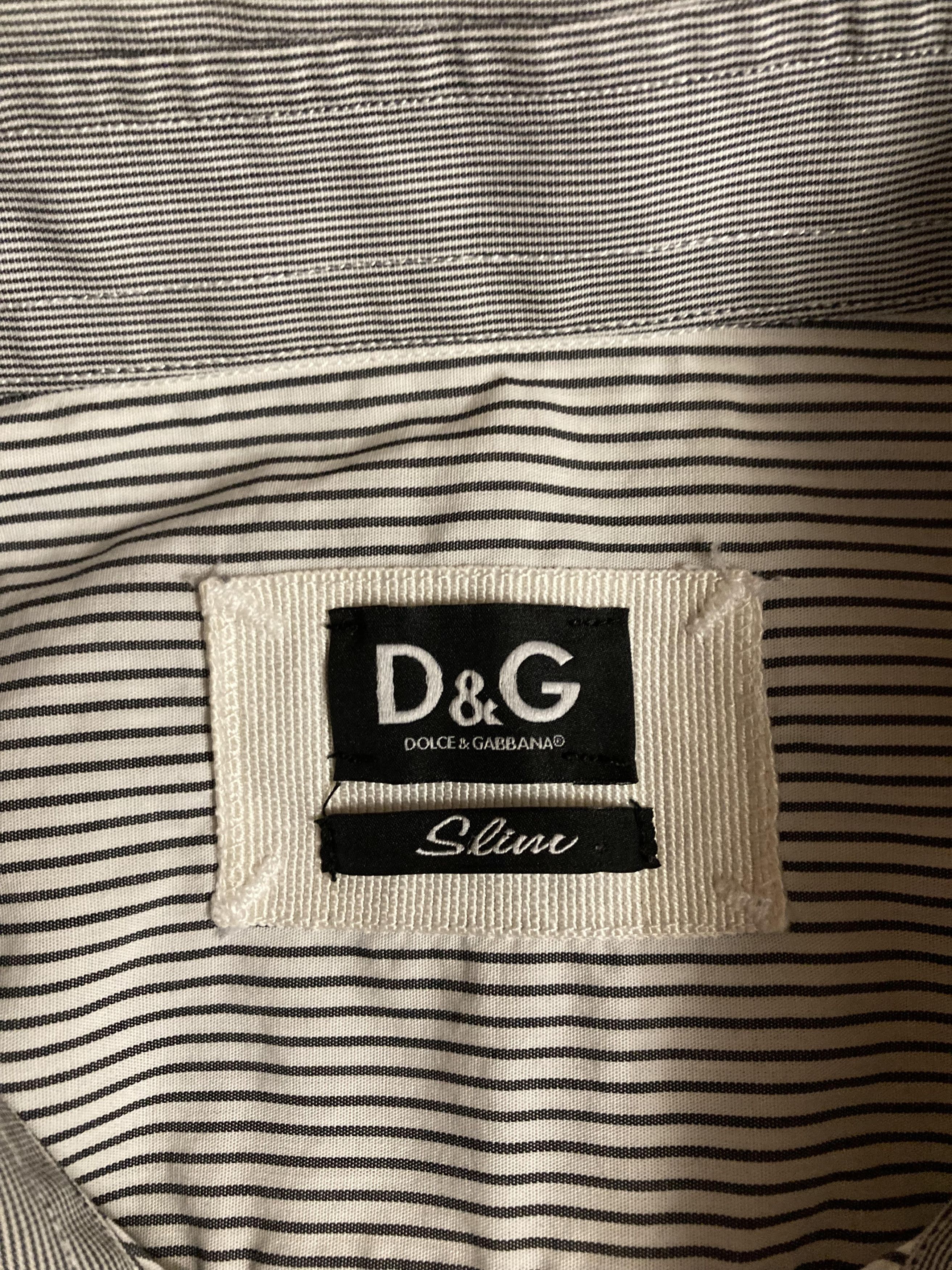 Dolce & Gabbana Vintage Dolce & Gabbana Designer Striped Cotton Shirt Size US L / EU 52-54 / 3 - 4 Thumbnail