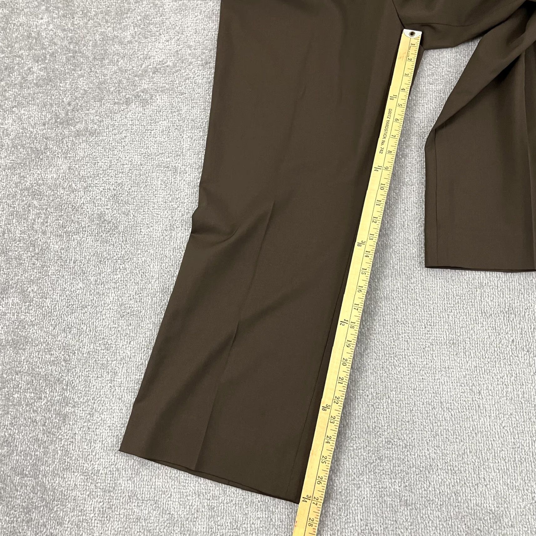 Vintage LAFAYETTE 148 NY Brown Wool Dress Pants Women Size 12 (32x27) Classic Wide-Leg Preppy Business Size 34" / US 12 / IT 48 - 6 Thumbnail