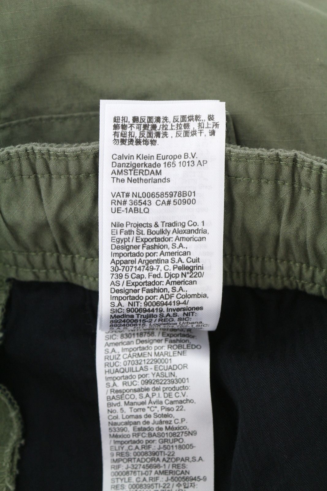 Calvin Klein ESSENTIAL REGULAR XS Green Cargo Waist Logo Trousers 85166 Size US 31 - 10 Thumbnail