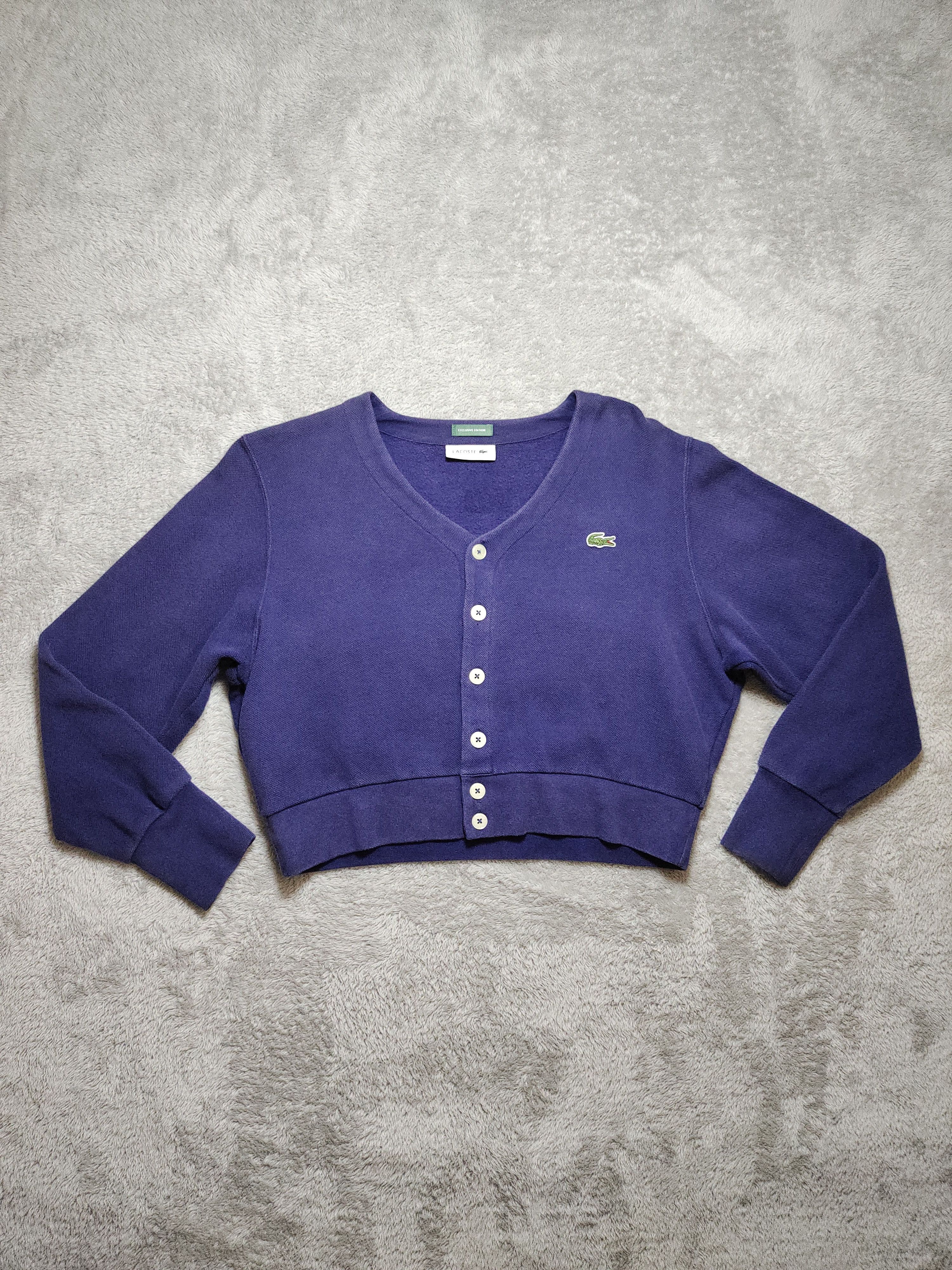 Lacoste LACOSTE EXCLUSIVE EDITION NAVY CROPPED CARDIGAN Size XS / US 0-2 / IT 36-38 - 1 Thumbnail