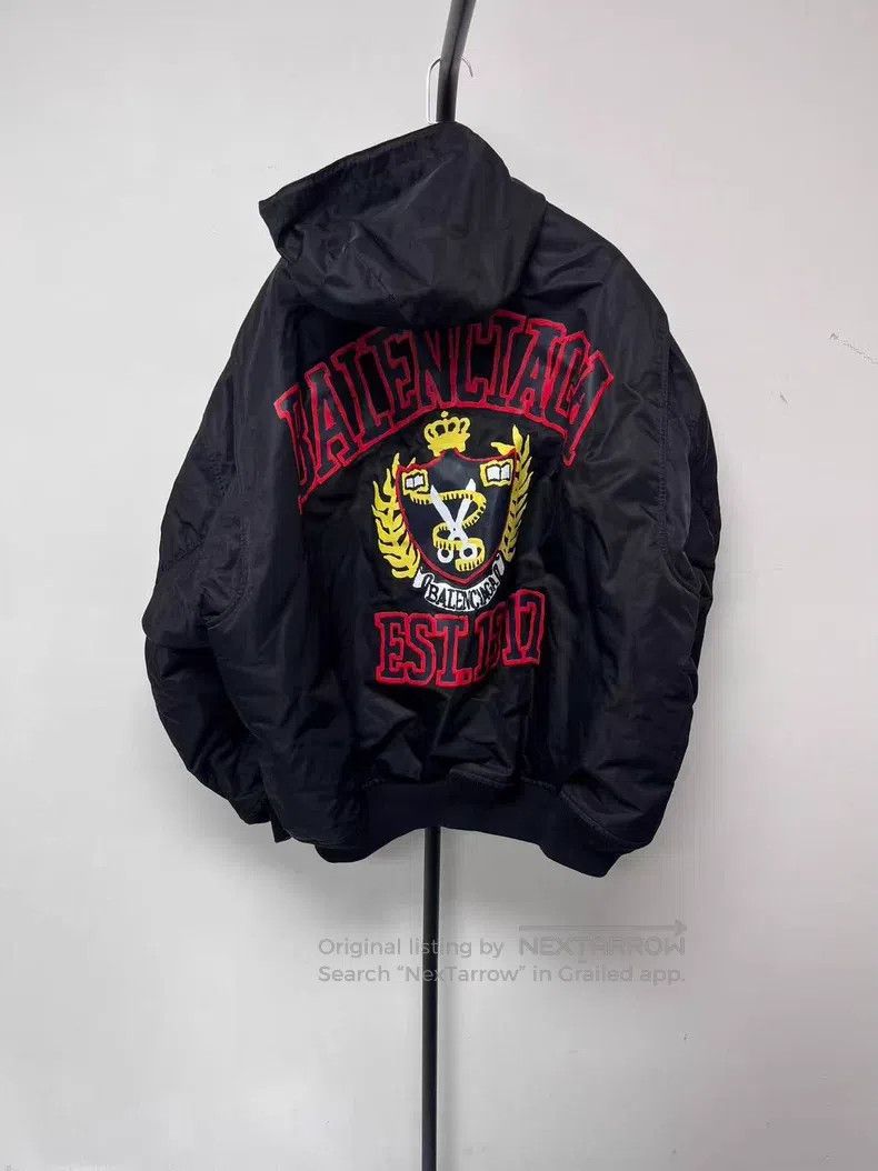 Balenciaga Logo Alphabet Printed Hooded Long Sleeve Jacket
