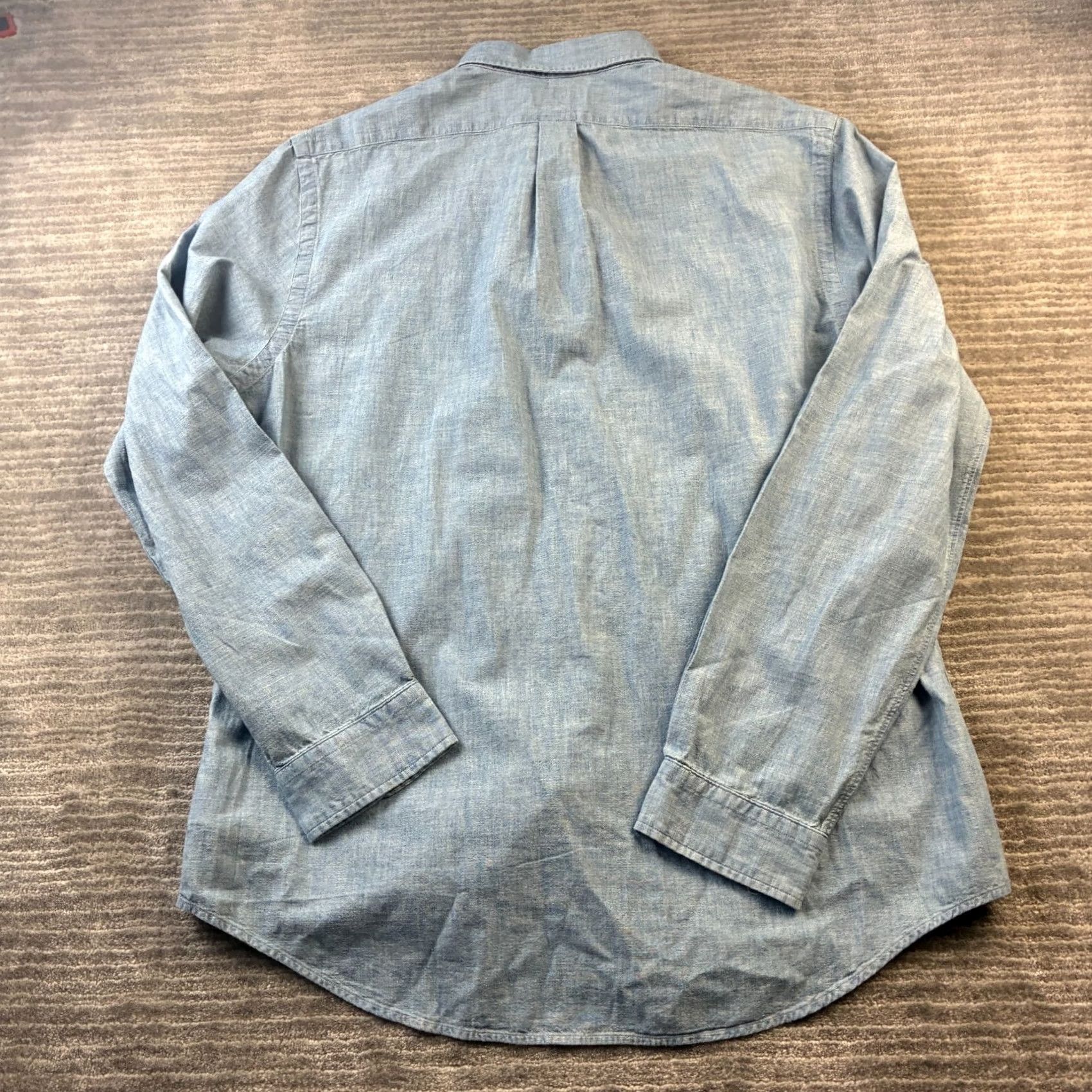 Polo Ralph Lauren Polo Ralph Lauren Shirt Mens 2XL Blue Chambray Button Up Cotton Shirt Long Sleeve Button-Down Collared Casual Classic Size US XXL / EU 58 / 5 - 2 Thumbnail