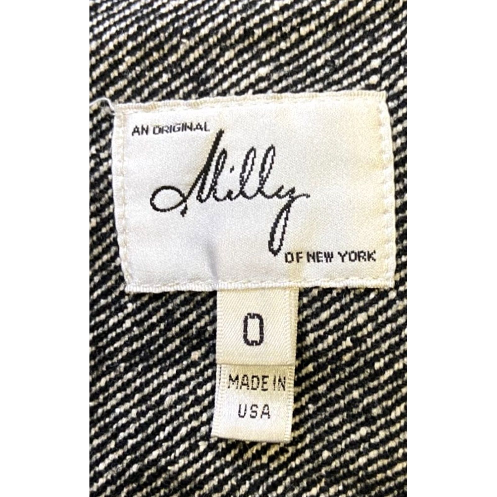 MILLY VINTAGE Milly of New York Dress Size 0 Black Sleeveless Back Zip USA Womens Size XS / US 0-2 / IT 36-38 - 2 Thumbnail