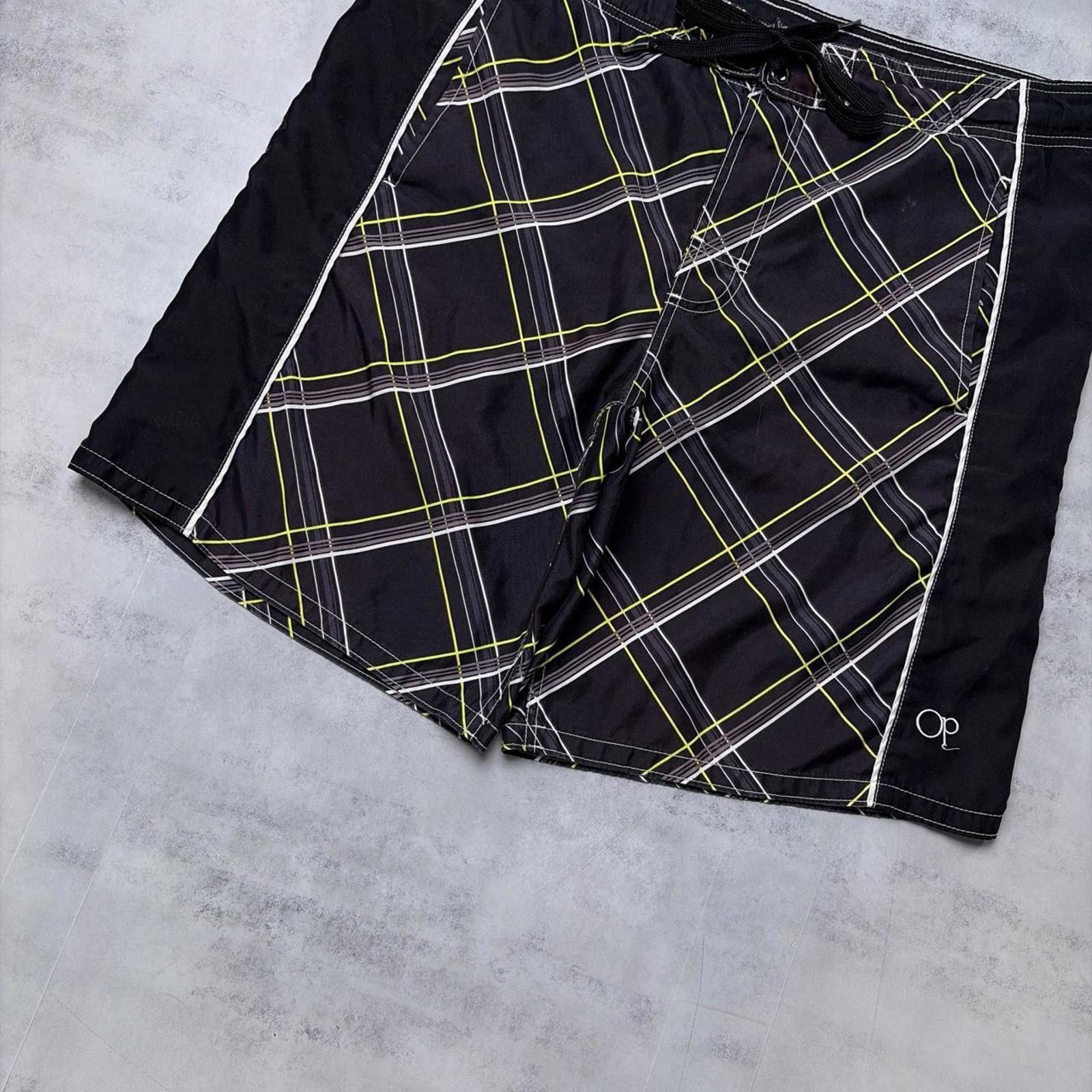 Ocean Pacific Y2K Black Ocean Pacific Surf Grunge Plaid Baggy Board Shorts Size US 34 / EU 50 - 3 Thumbnail