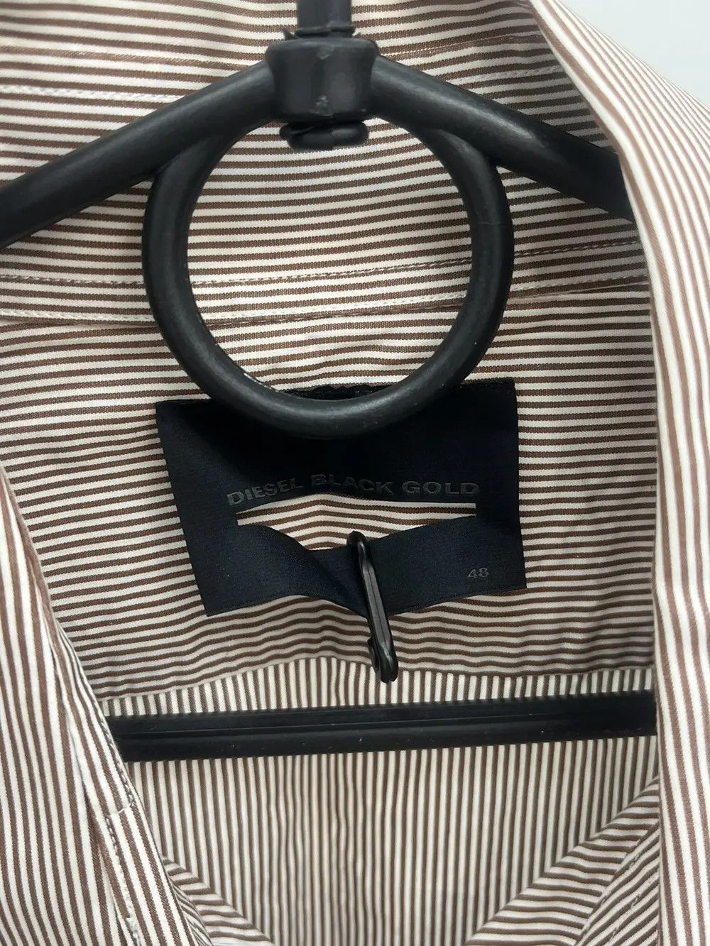 Diesel Black Gold Diesel Black Gold Striped Pocket Cotton Button Up Shirt Size US M / EU 48-50 / 2 - 2 Thumbnail