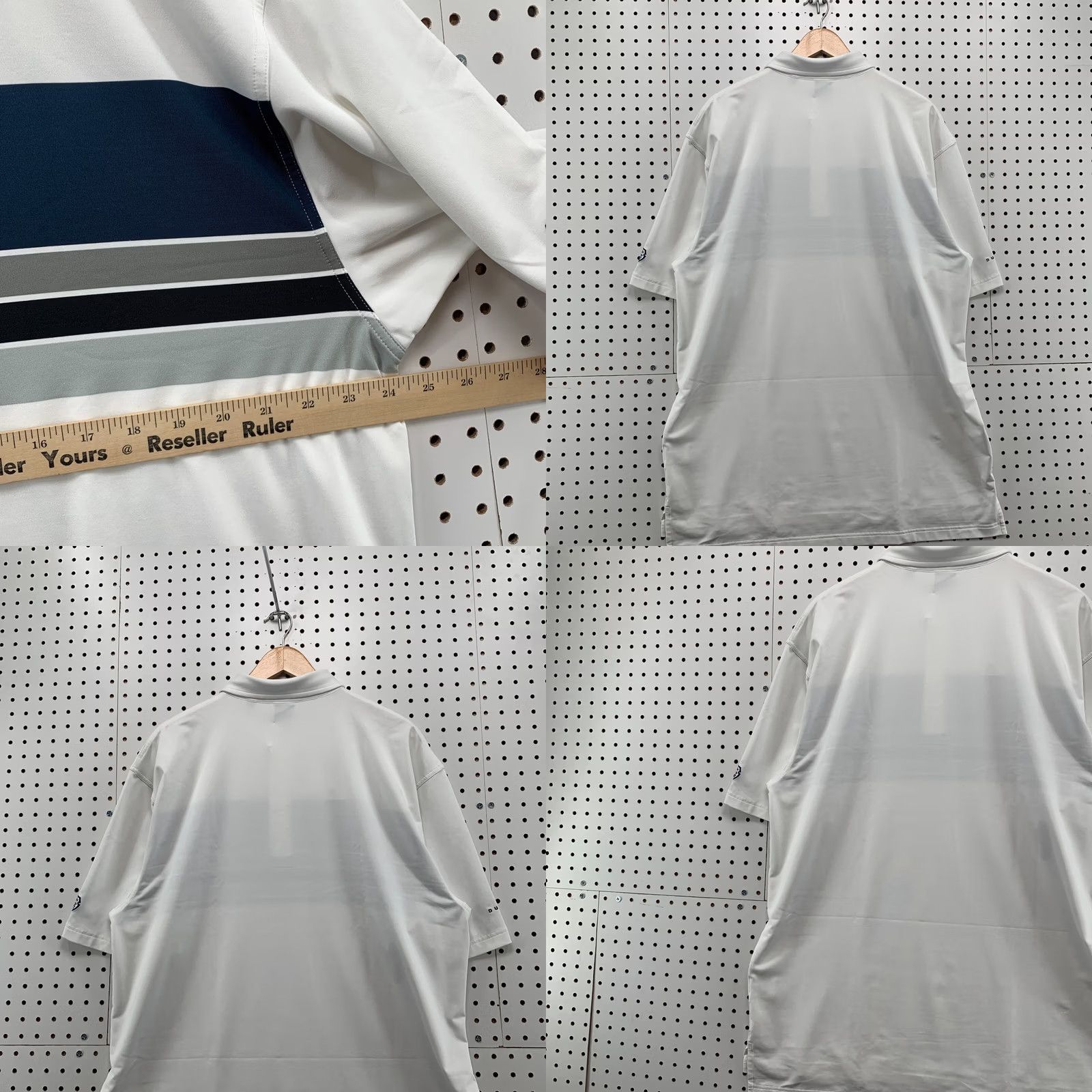 Vintage Dunning Polo Shirt Medinah Country Club White Blue Stripe Mens 2XL Size US XXL / EU 58 / 5 - 10 Thumbnail