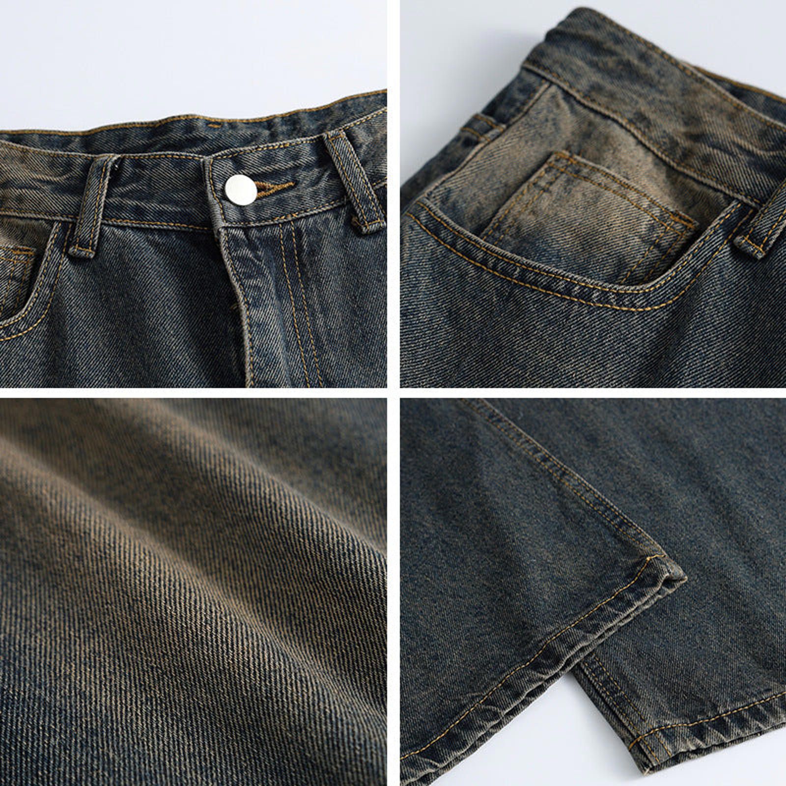 Jean Black Distressed Baggy Wide Leg Jeans, Barrel Leg Jeans Size US 32 / EU 48 - 6 Thumbnail