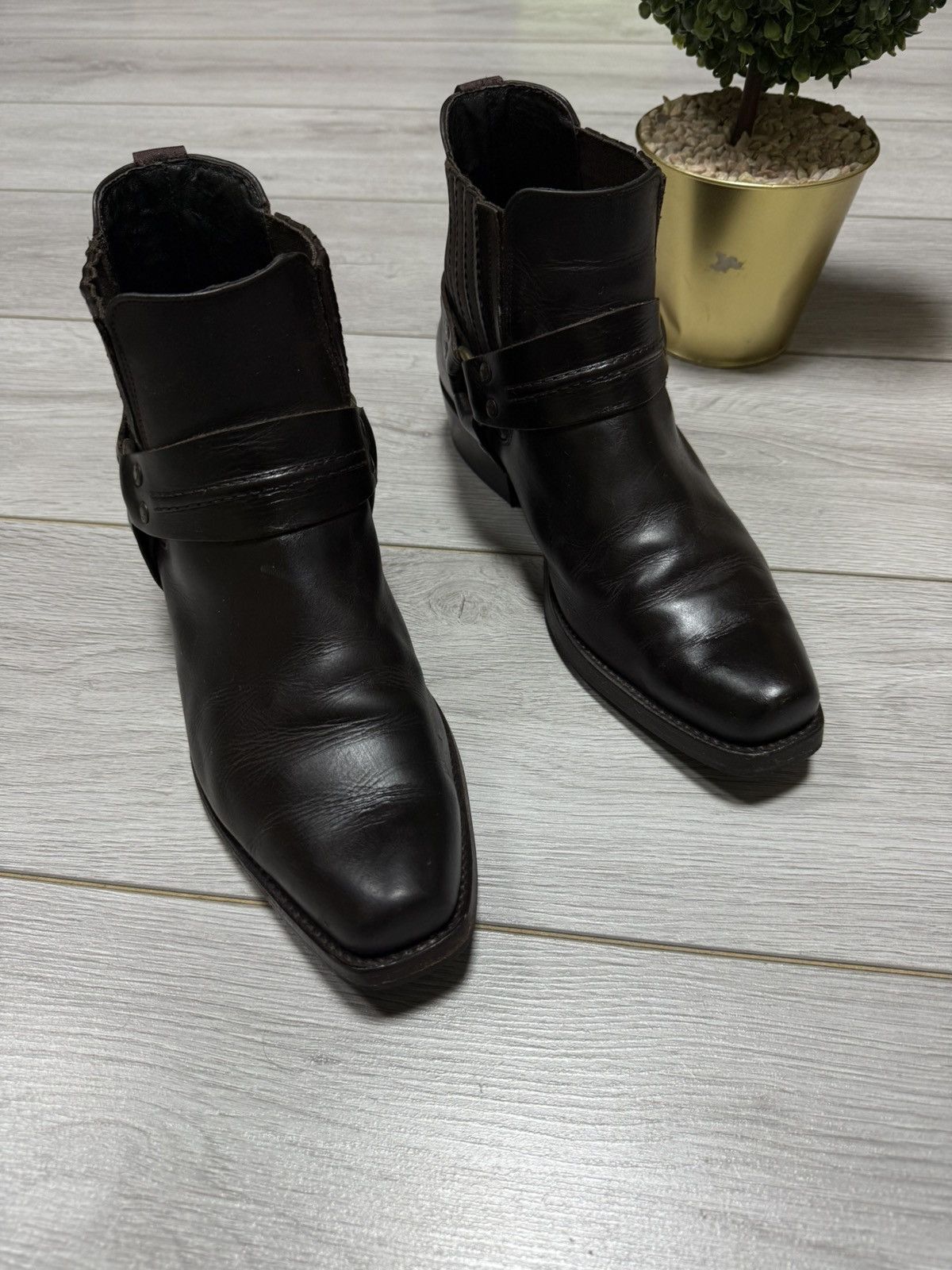 Sancho Boots Sancho leather square harness boots biker eb0 Size US 9.5 / EU 42-43 - 2 Thumbnail