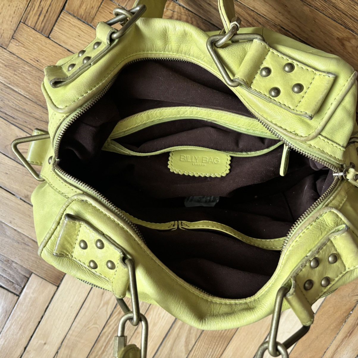 Vintage Vintage Y2K Acid Green Hand Bag Real Leather Britney Spears Size ONE SIZE - 8 Thumbnail