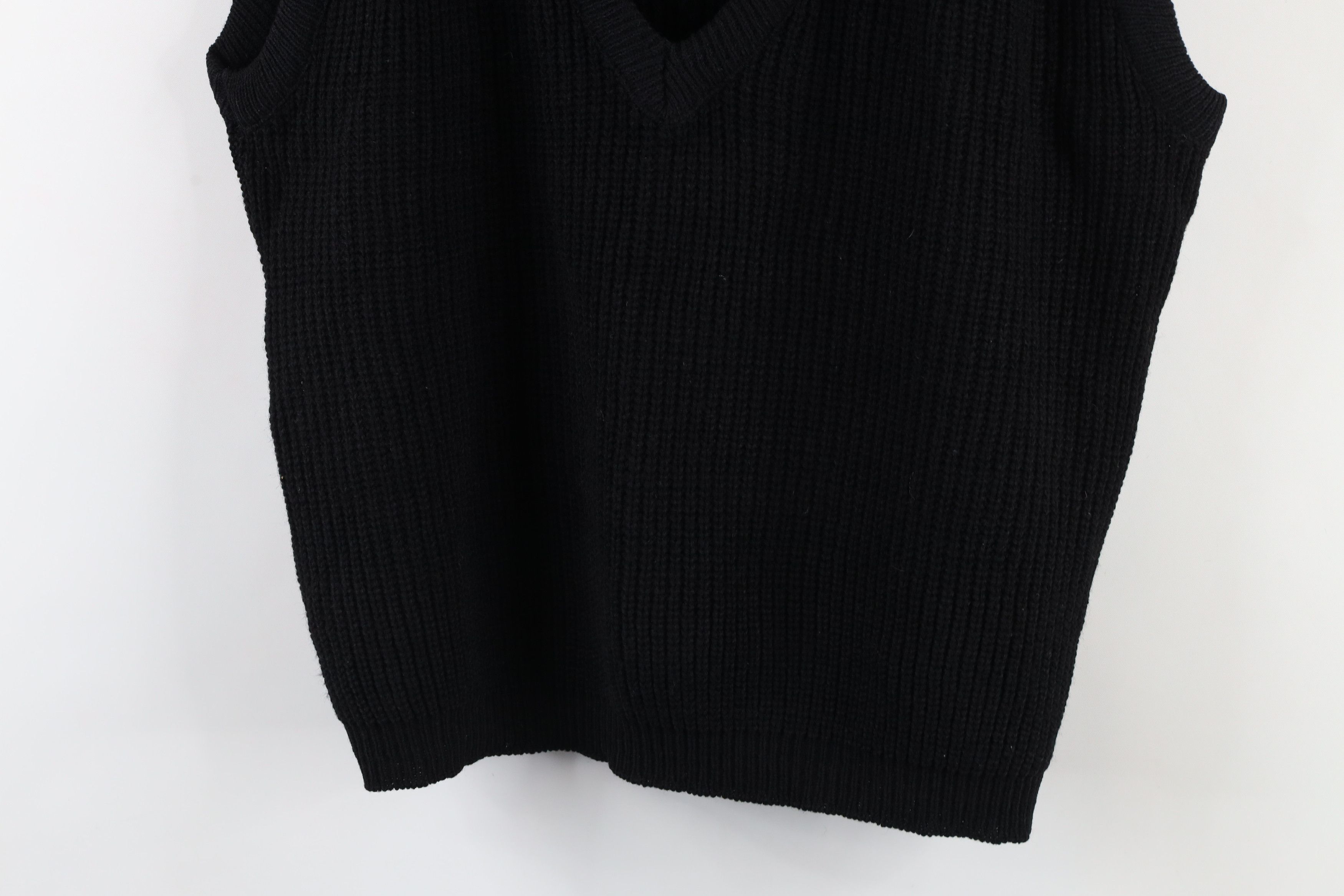 Vintage Vintage 70s Streetwear Ribbed Knit Sweater Vest Black USA Size XL / US 12-14 / IT 48-50 - 3 Thumbnail