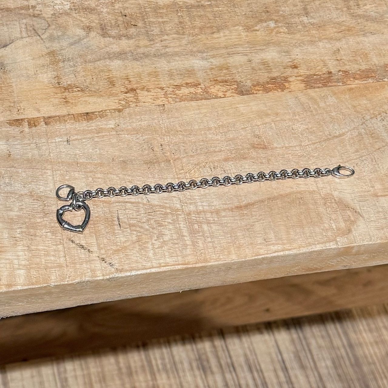 Gucci Gucci 925 Silver Chain Bamboo Heart Charm Bracelet Size ONE SIZE - 6 Thumbnail