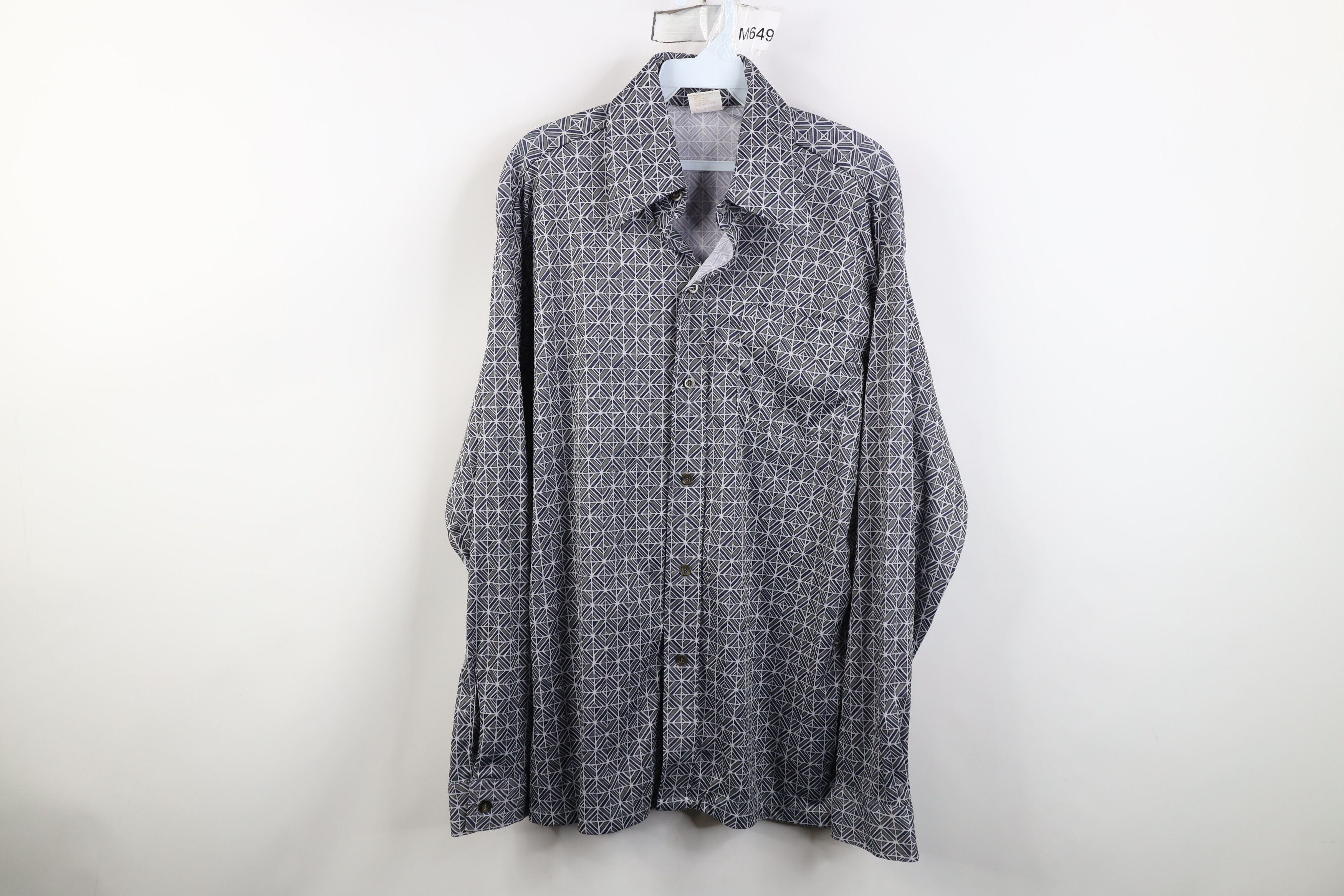 Vintage Vintage 70s Streetwear Dagger Collar Knit Button Shirt USA Size US L / EU 52-54 / 3 - 1 Thumbnail