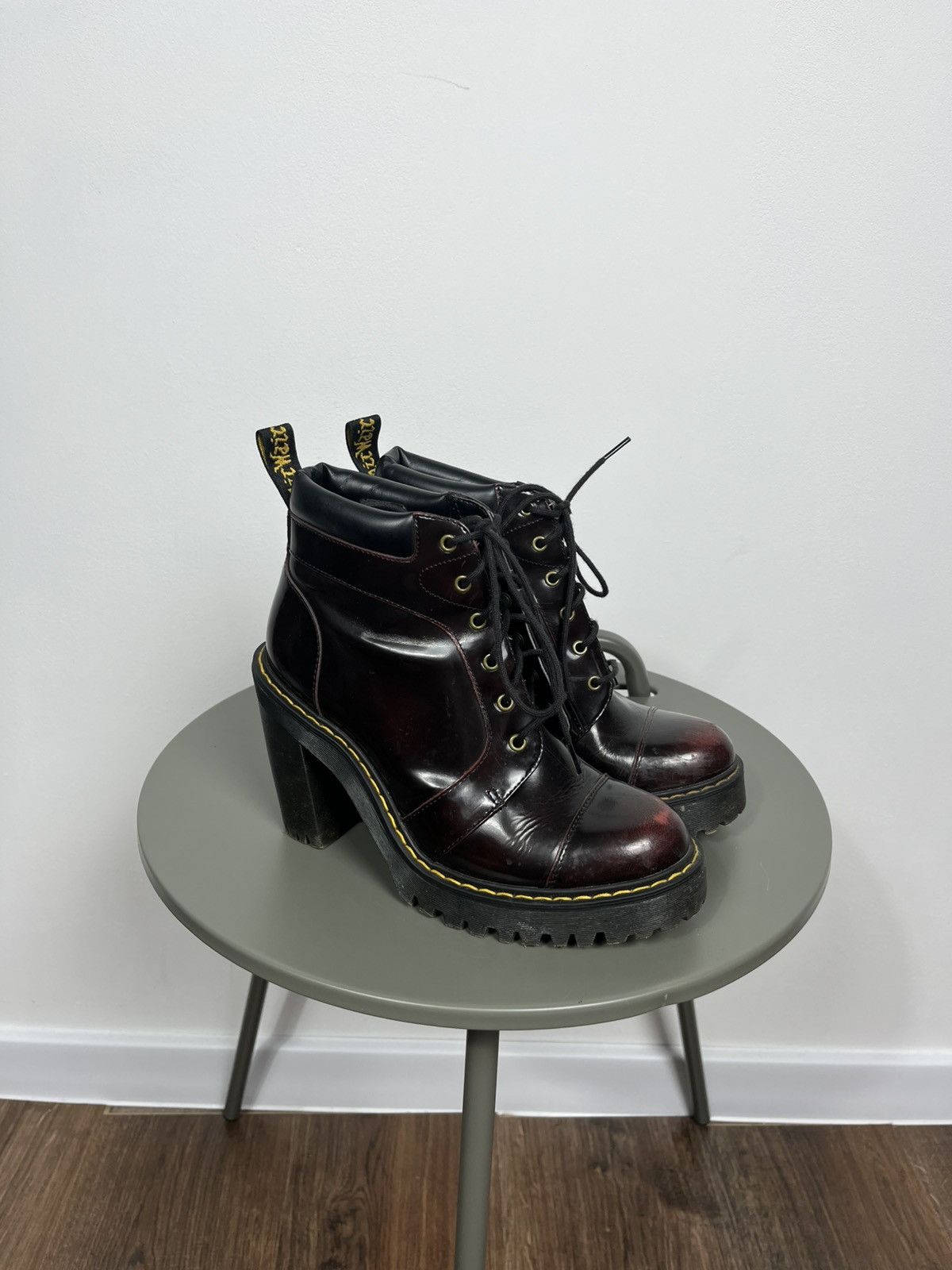 Dr. Martens Dr. Martens Averil Heeled Boots UK 4 EU 37 US 6 Burgundy Size US 6 / IT 36 - 2 Thumbnail
