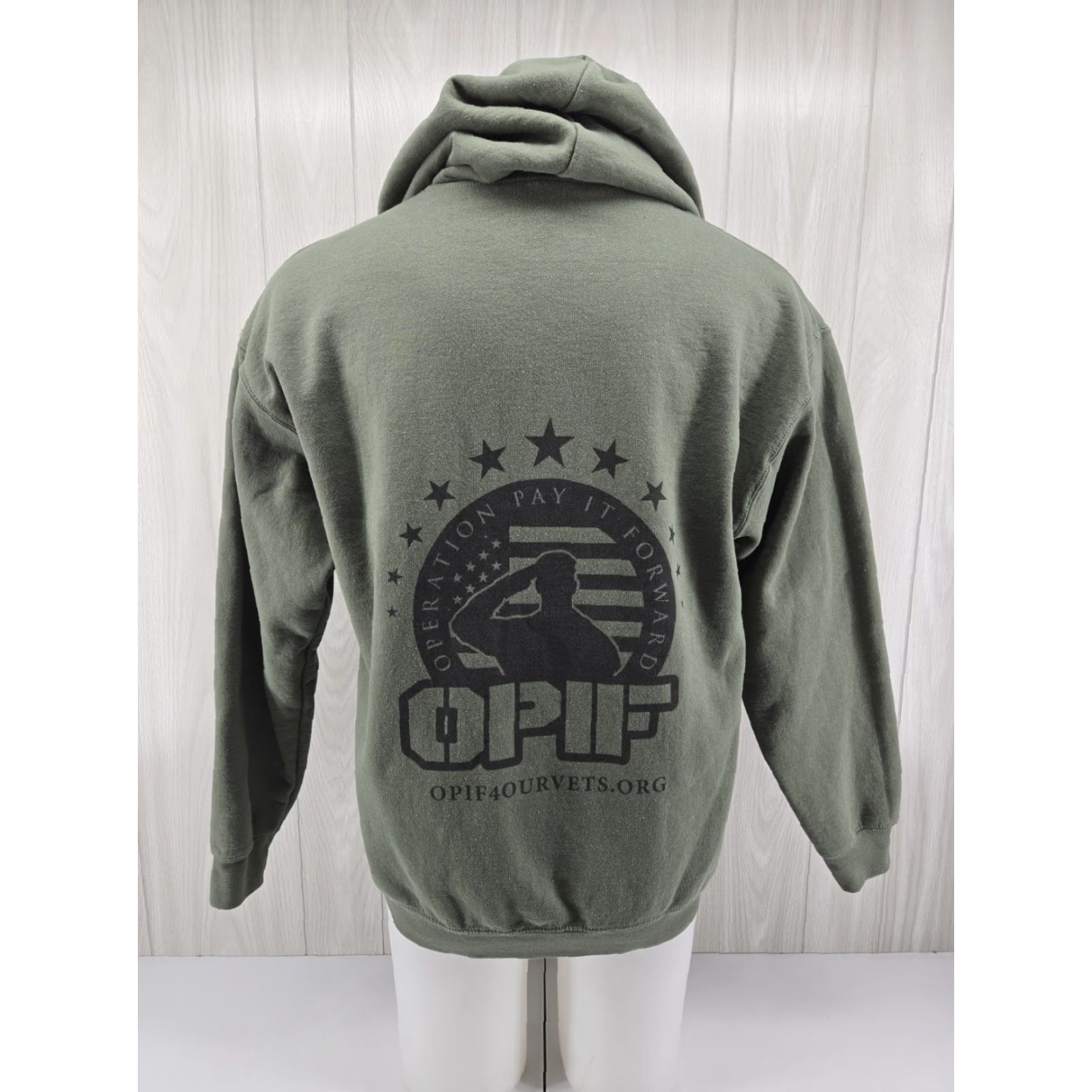 Gildan VINTAGE OPIF HOODIE OD GREEN Size LARGE Mens Hoodie Army Hooded Pullover Gildan Size US L / EU 52-54 / 3 - 2 Thumbnail