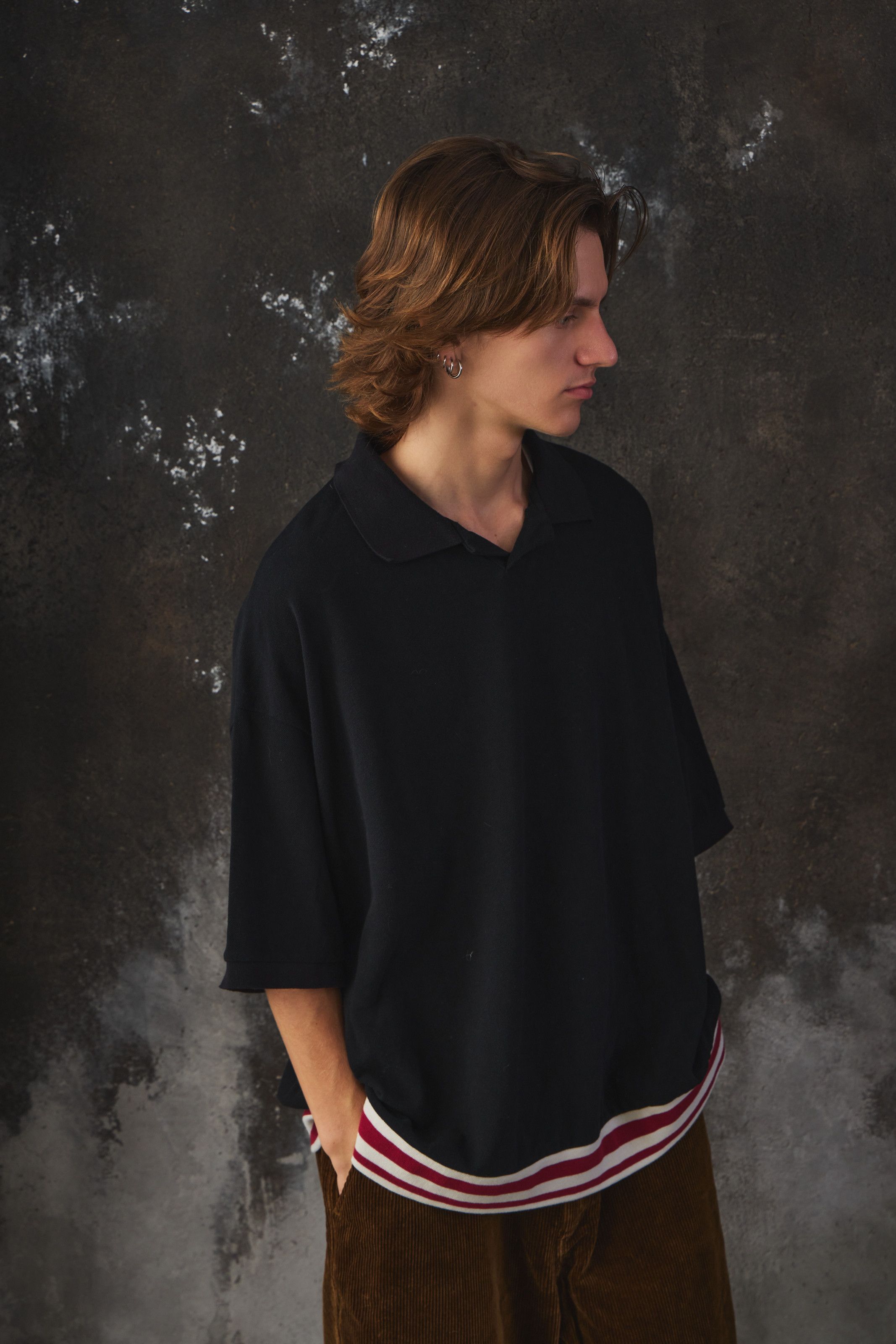 Other Name. Indian Cotton Kanoko Big Polo Shirt Black Size US M / EU 48-50 / 2 - 2 Thumbnail
