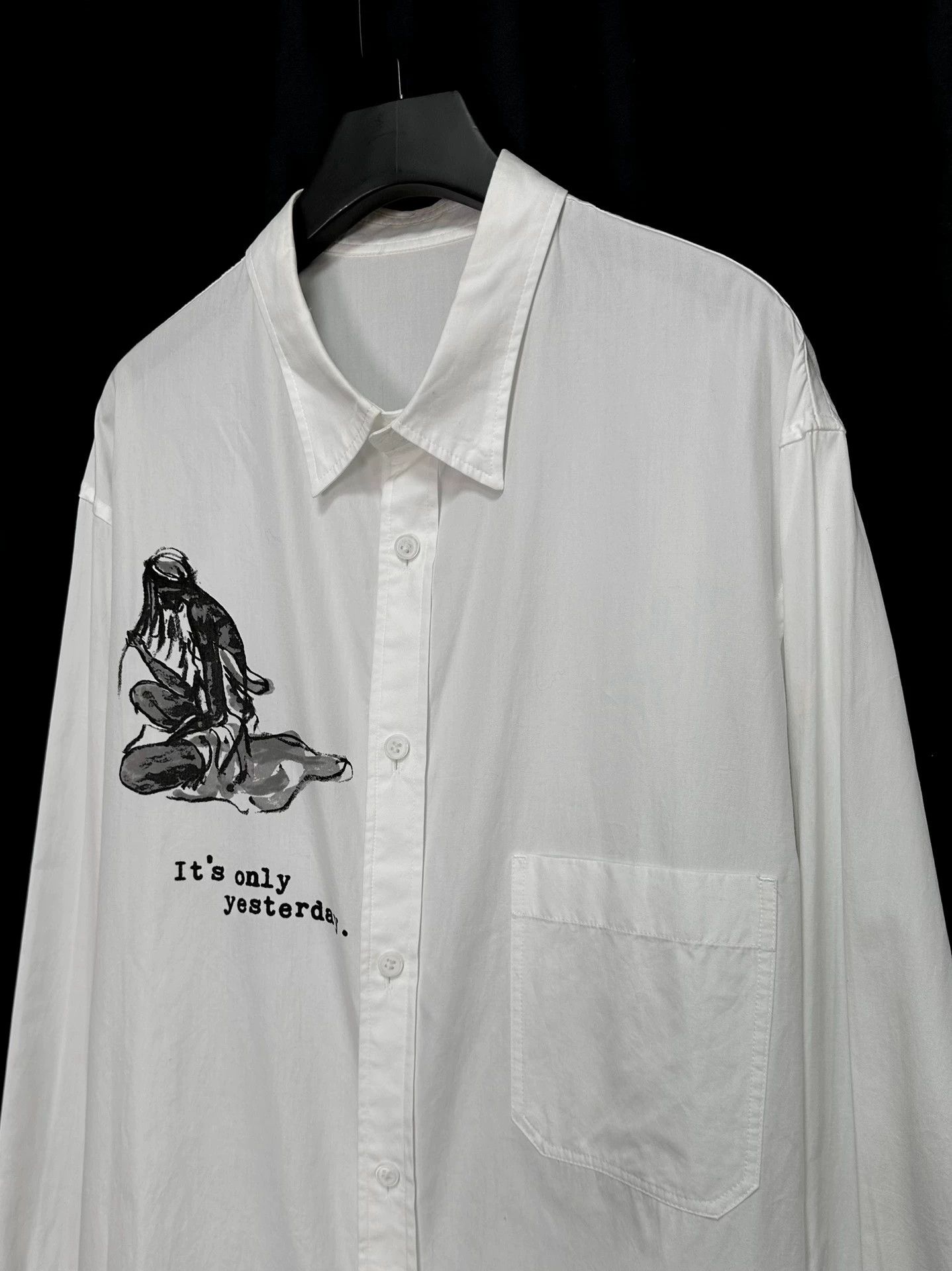 Yohji Yamamoto Yohji Yamamoto 19ss Hand-Drawn Portrait Long Shirt Size US M / EU 48-50 / 2 - 3 Thumbnail