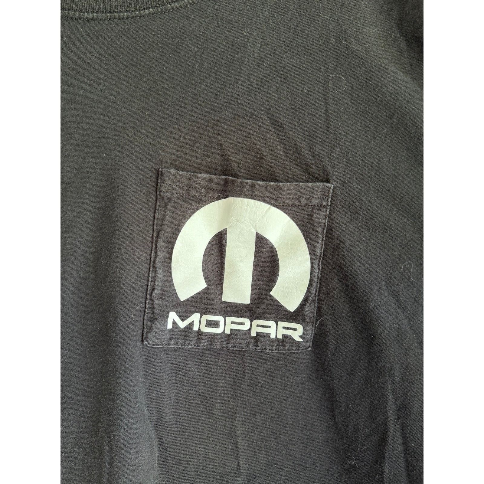 Vintage Mopar Triple Logo Pocket Tee Black Dodge Racing Shirt Size US L / EU 52-54 / 3 - 3 Thumbnail