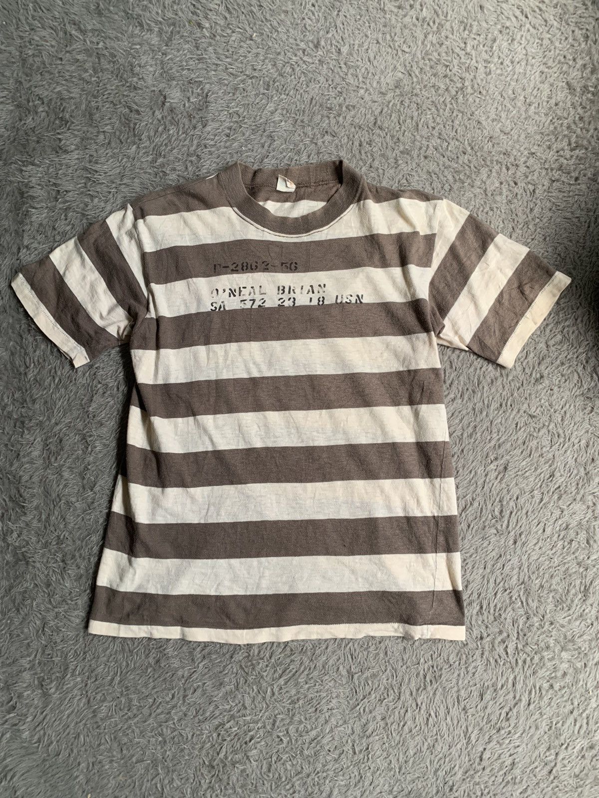 Vintage Warehouse Usn Prison Stripe Tshirt Tee