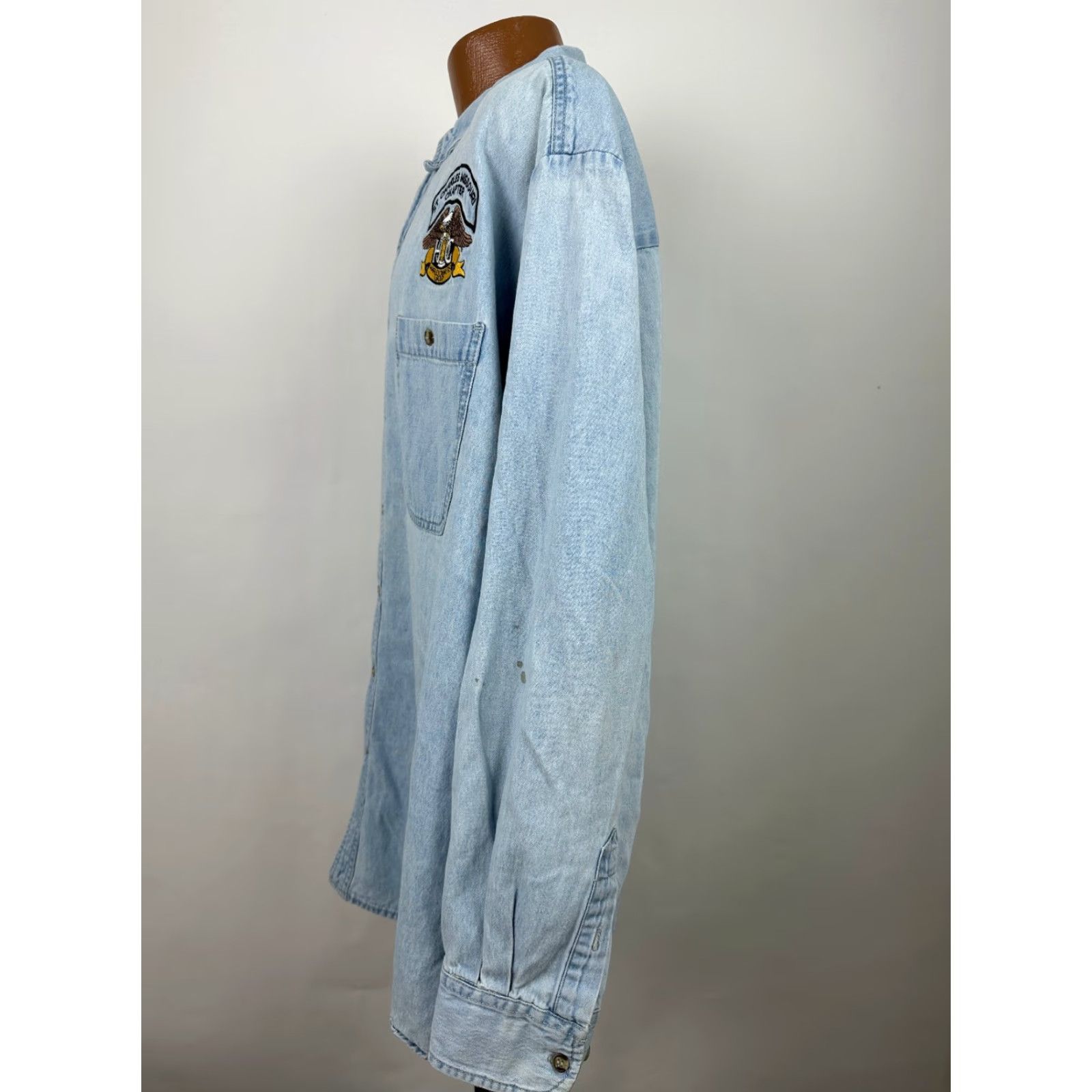 Vintage VINTAGE Rivers End Denim Shirt Men 3XL Harley-Davidson Owners Groups Button-Down Eagle Blue 90s Biker Hipster Outdoor NOD Mens Size US XXL / EU 58 / 5 - 5 Thumbnail