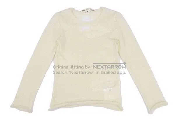 Comme des Garcons Comme Des Garcons Beige Retro Lips Knit Top Size XS / US 0-2 / IT 36-38 - 2 Thumbnail