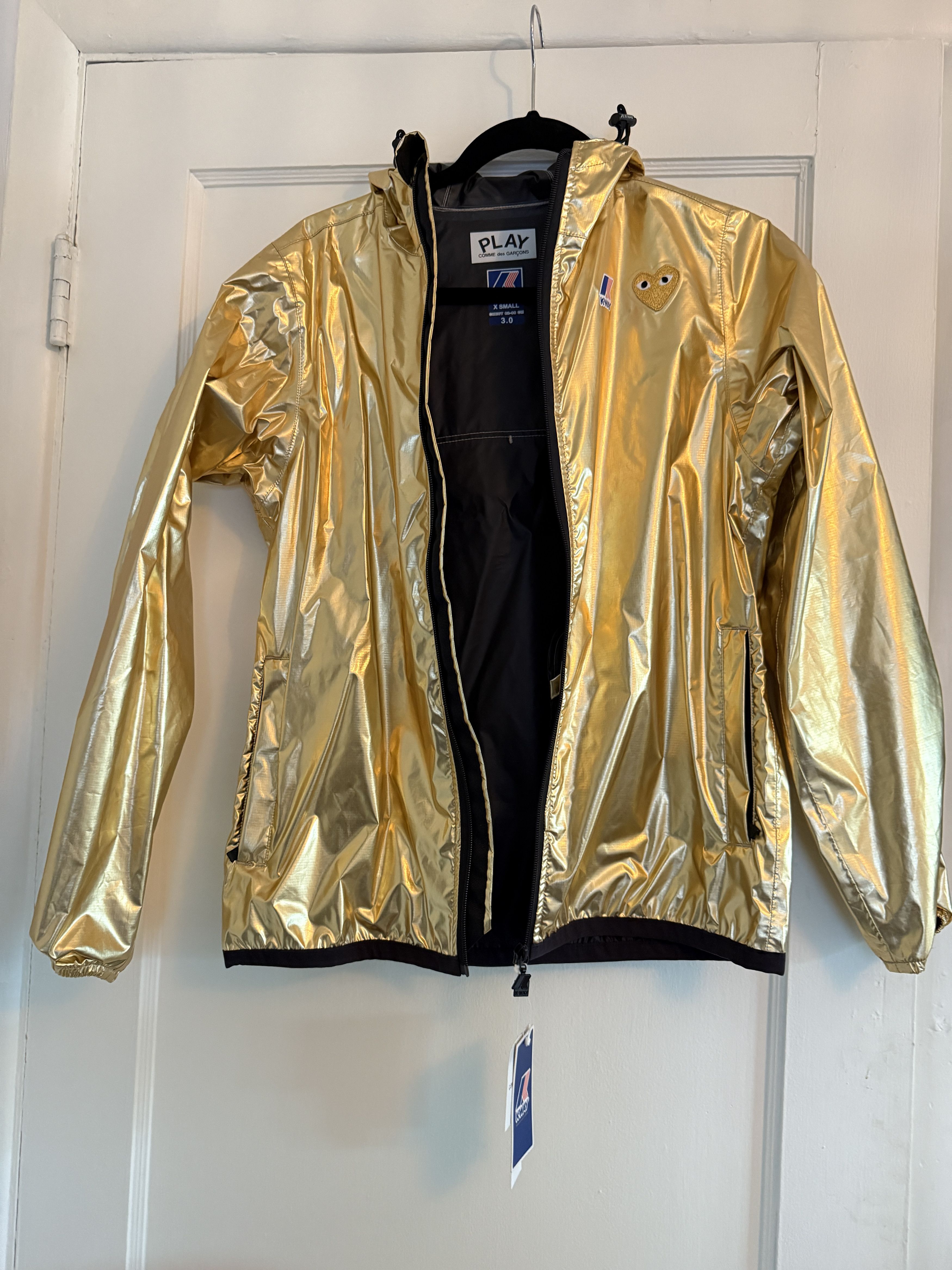 Comme des Garcons PLAY × K-Way Gold K-Way Edition Emblem Rain Jacket Size US XS / EU 42 / 0 - 4 Thumbnail
