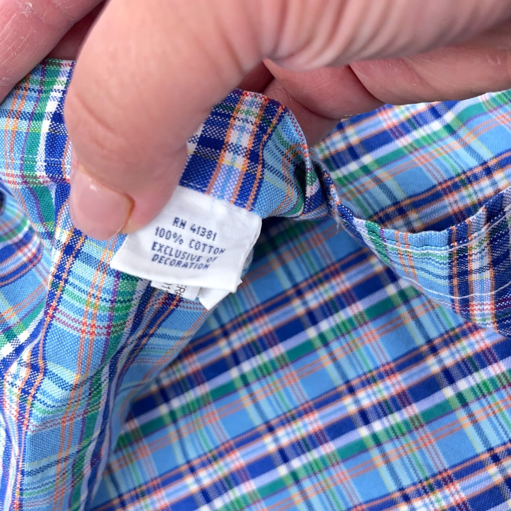 Ralph Lauren Ralph Lauren Shirt Men Medium Blue Plaid Button-Up Oxford Cloth Multi Flesh Pony Size US M / EU 48-50 / 2 - 7 Thumbnail